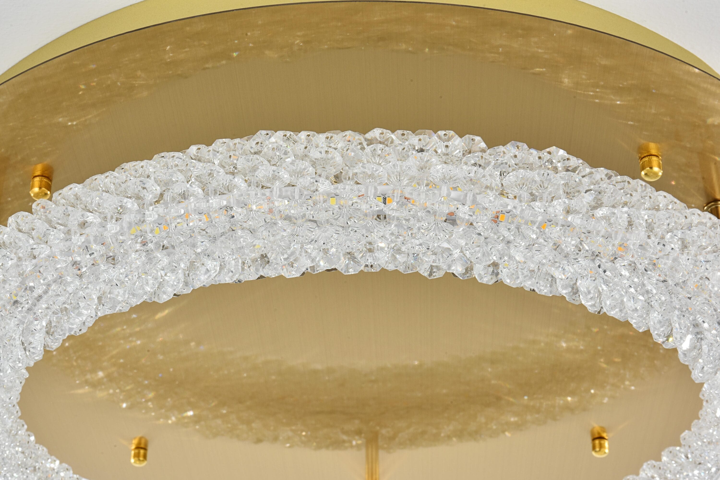 Bowen 22" Satin Gold Crystal LED Flush Mount Light