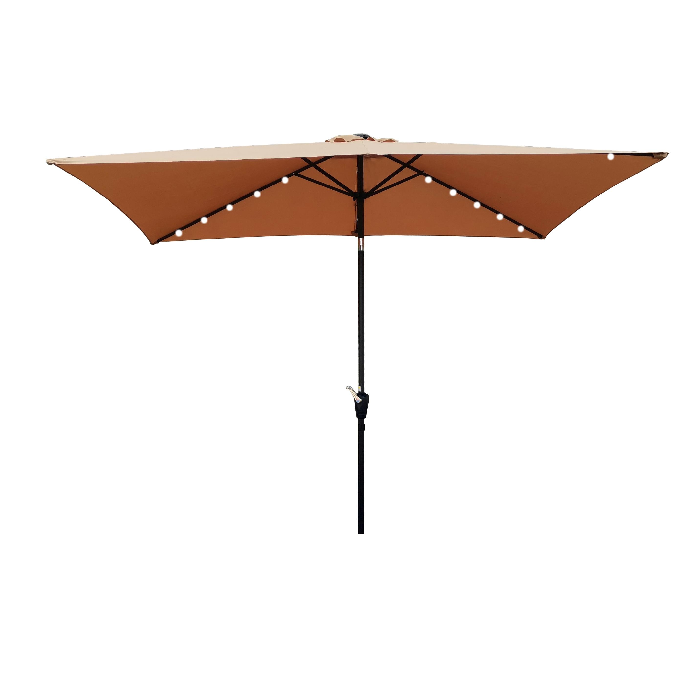 Bayfeve BFWS-79A53 10-ft Aluminum Push-button Tilt Market Patio Umbrella with Lights