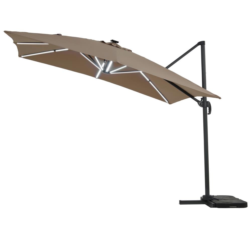 FOREST HOME OUR3003LED-BR 9.8-ft Aluminum Market Patio Umbrella