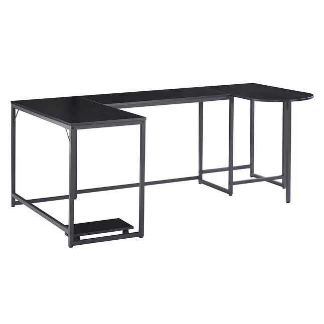SINOFURN 78.7-in Black Rustic U-shaped Desk in the Desks department at ...