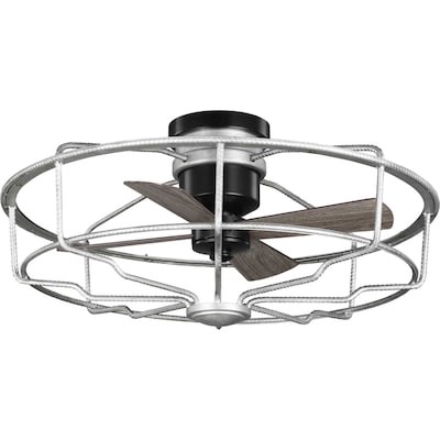 Indoor Flush Mount Cage Ceiling Fan, Ceiling Fan In Wire Cage