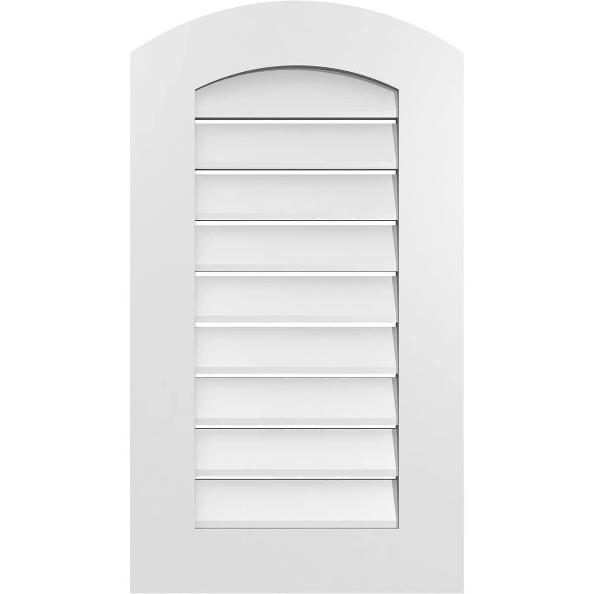 Ekena Millwork GVPAR18X3201SF 18-Inches x 32-Inches Off-white Round top PVC Gable Louver Vent