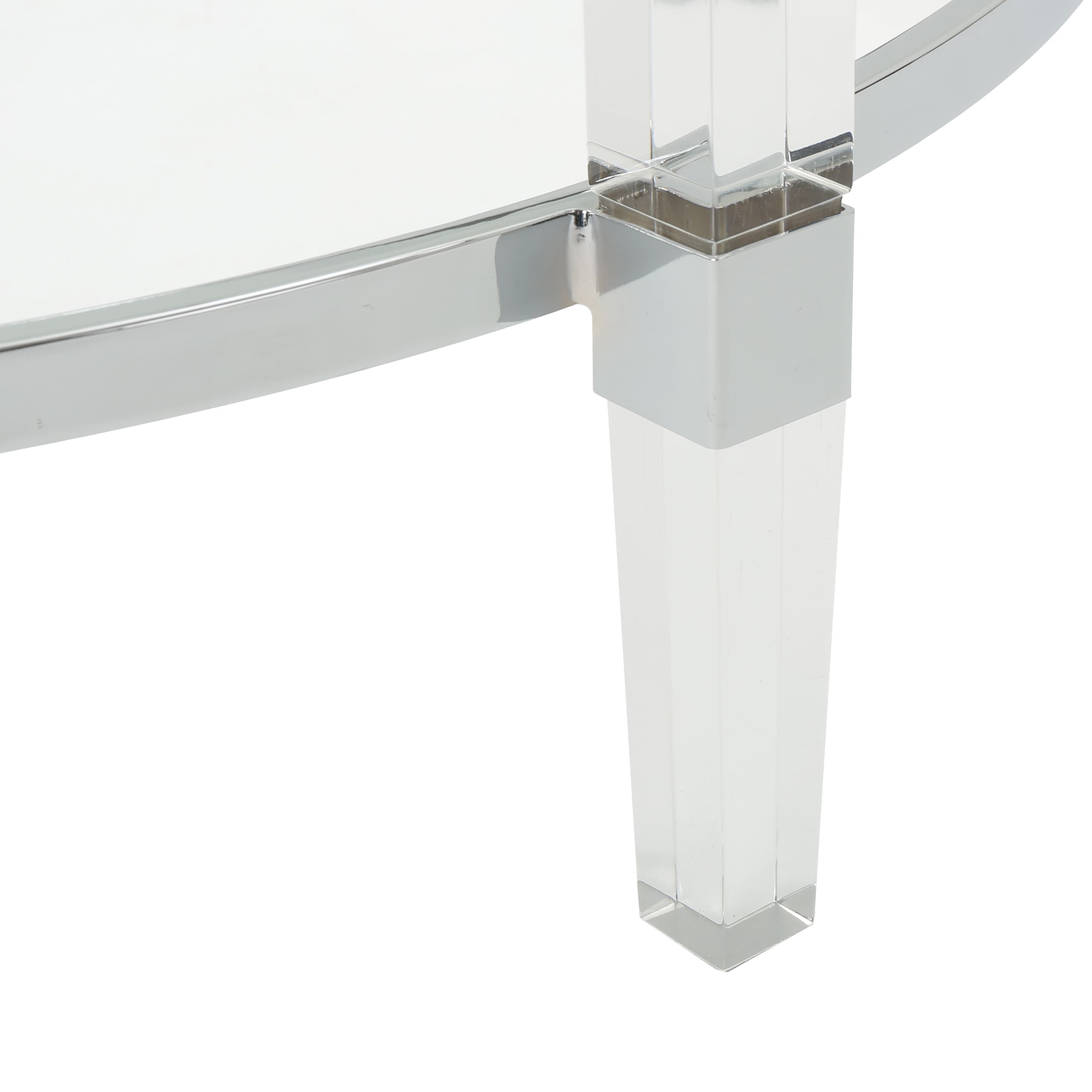 Elowen Round Clear Glass and Metal Coffee Table