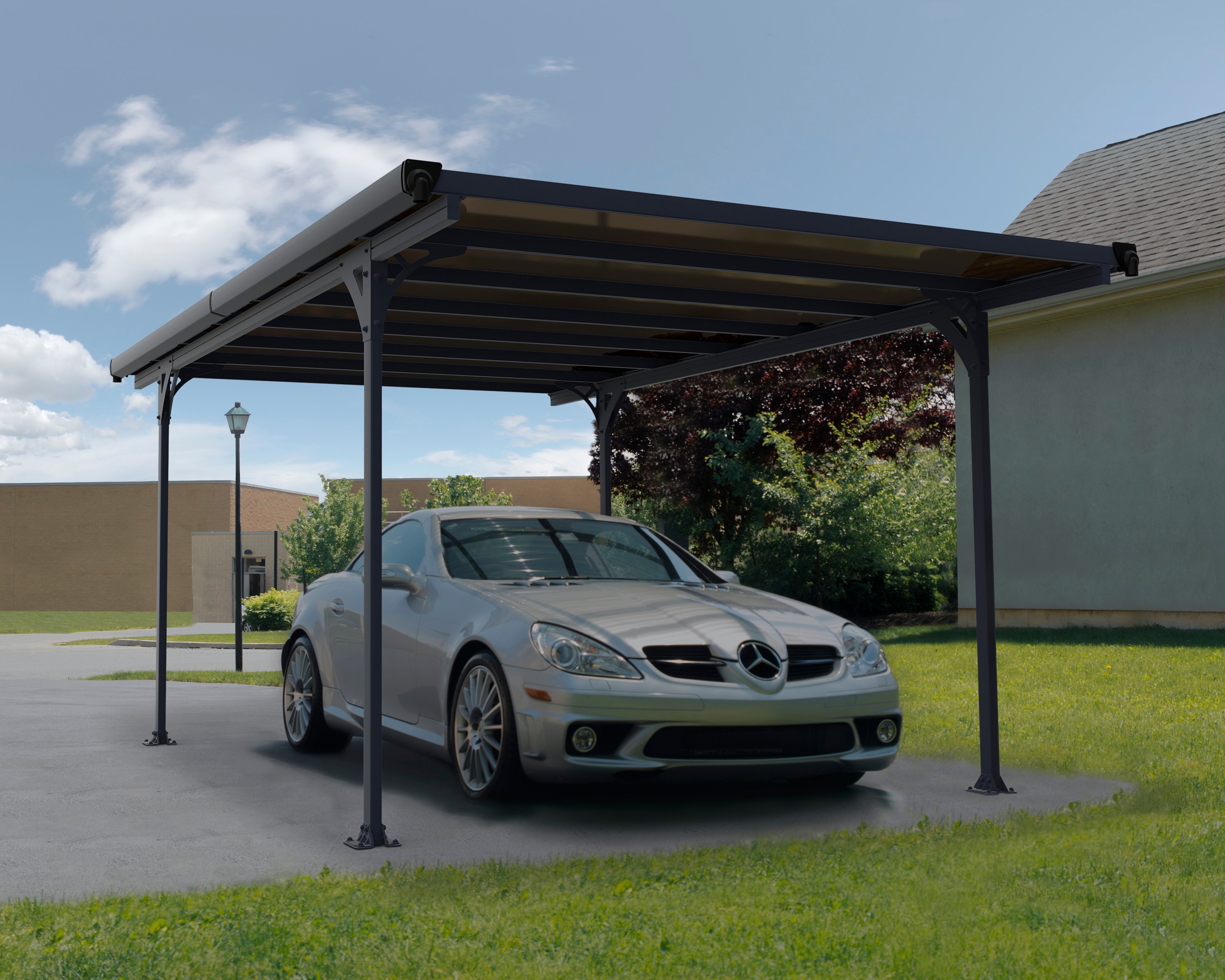 Canopia by Palram 10-ft W x 16-ft L x 7.11-ft H Gray Frame and Bronze Roof  Panels Aluminum Carport