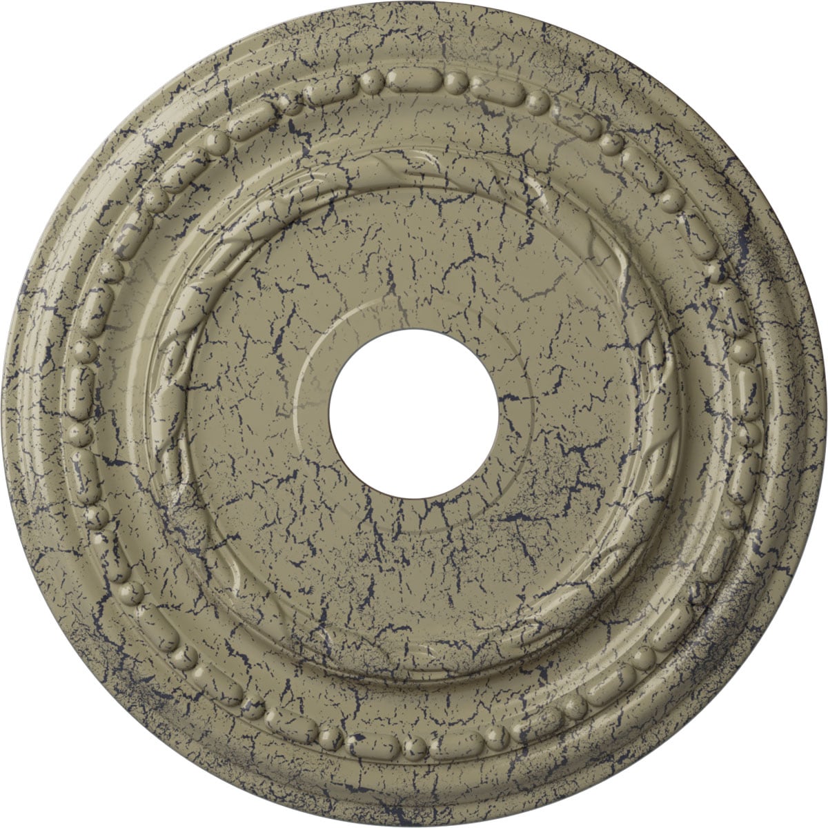 Ekena Millwork CM17DUCSC Dublin 17.875-in W x 17.875-in L Painted Castle Stone Crackle Polyurethane Whole Ceiling Medallion
