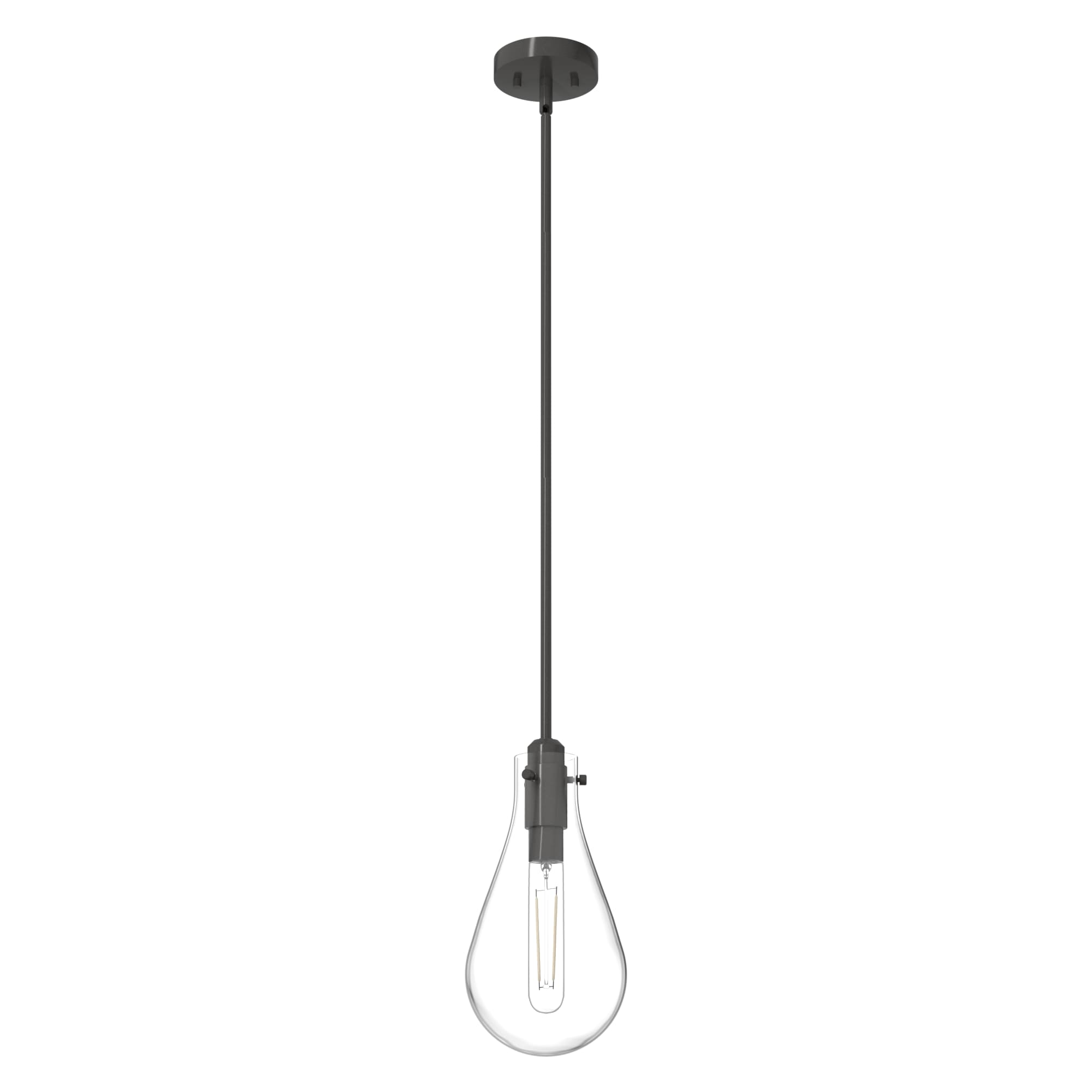 Hunter 19561 Lundin 1 -Light Noble Bronze Modern/contemporary Clear glass Teardrop Mini Hanging Pendant light