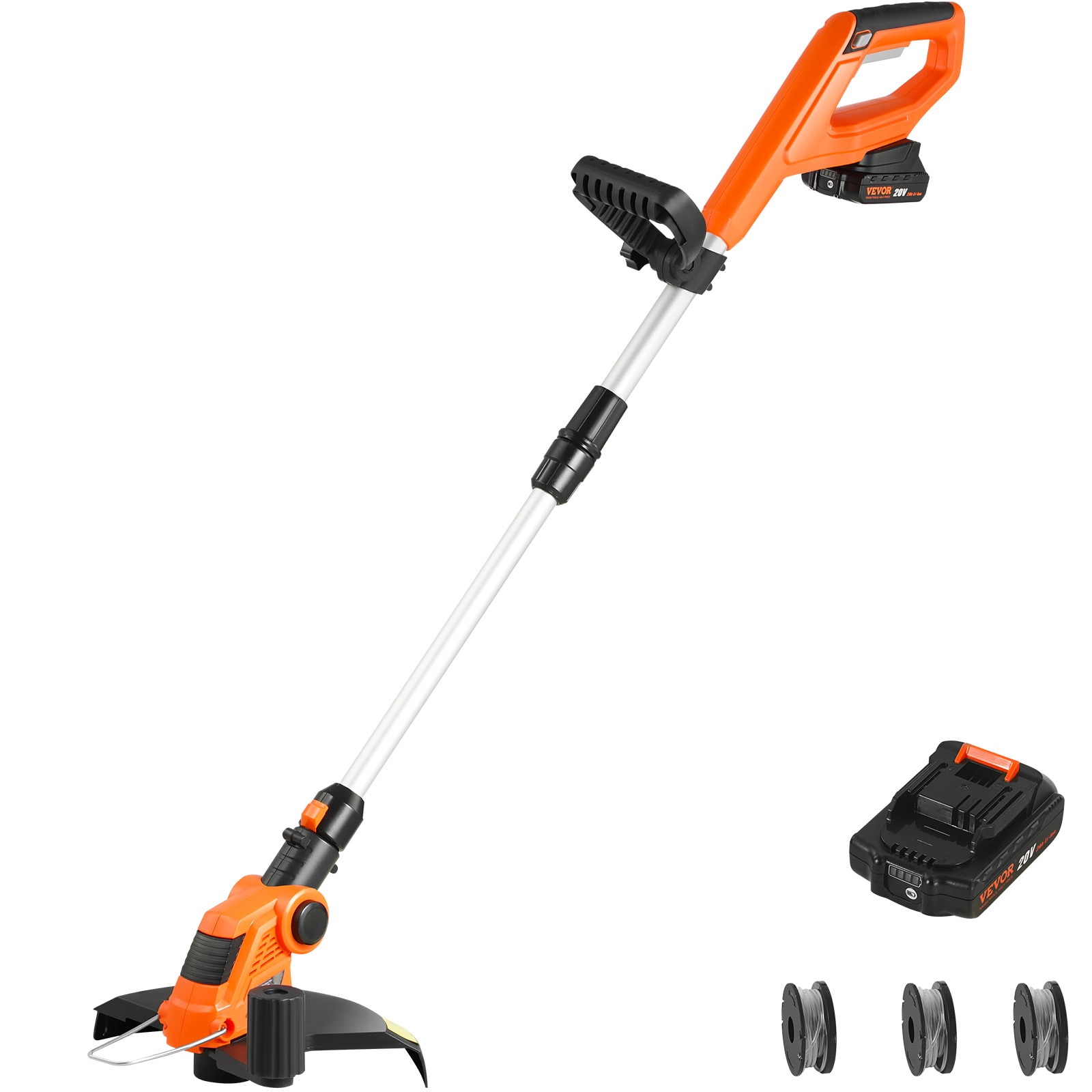 VEVOR WXCS2AH10120VOLDZV5 20-volt 12.0-in Straight Shaft Battery String Trimmer (Battery Included) (Charger Included)