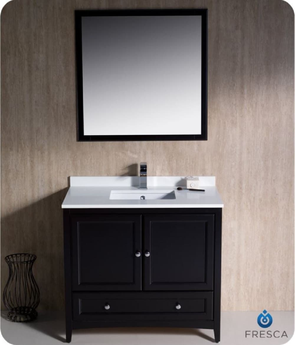 Fresca Oxford 36-in Espresso Undermount Single Sink Bathroom Vanity ...