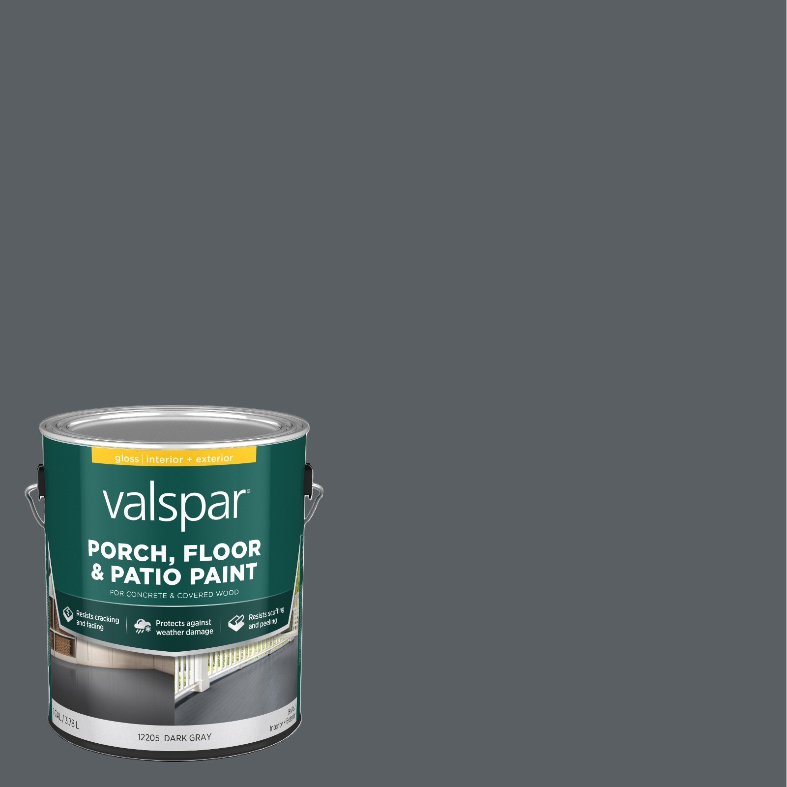 Valspar 007.0012205.007 Dark Gray Gloss Interior/Exterior Porch and Floor paint ( 1-gallon )
