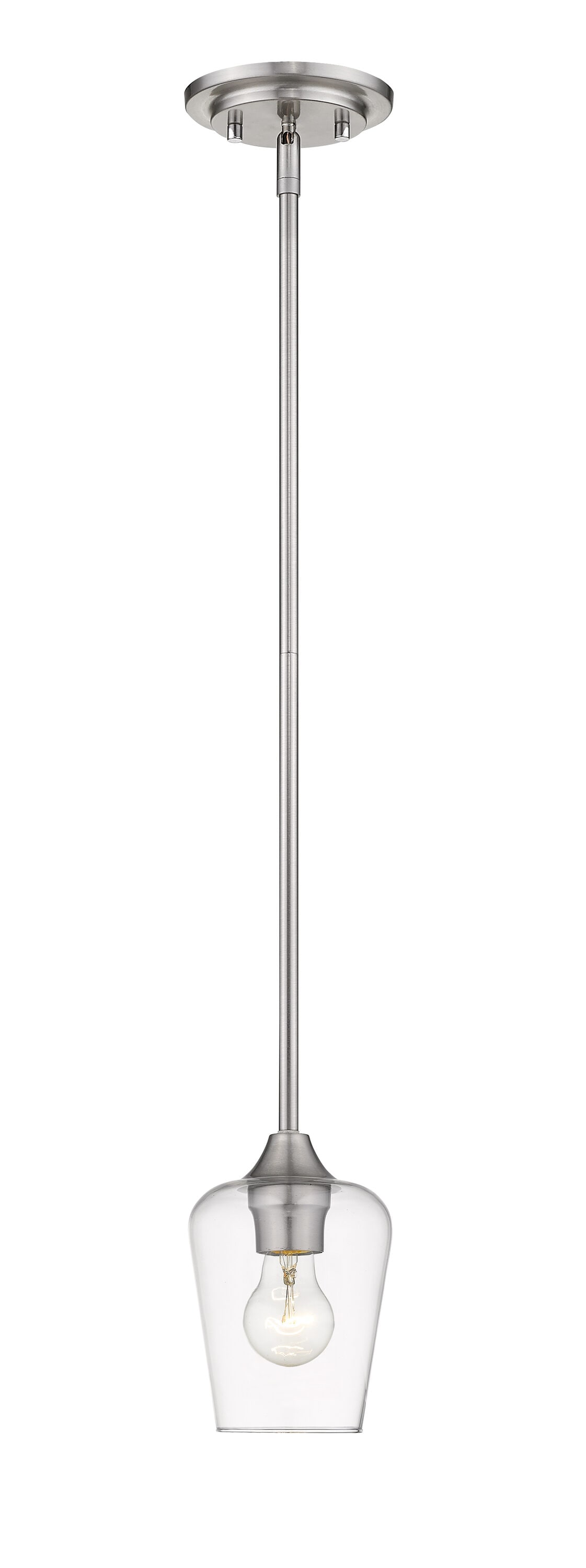 Z-Lite 473MP-BN Joliet Brushed Nickel Modern/contemporary Clear glass Teardrop Mini Hanging Pendant light
