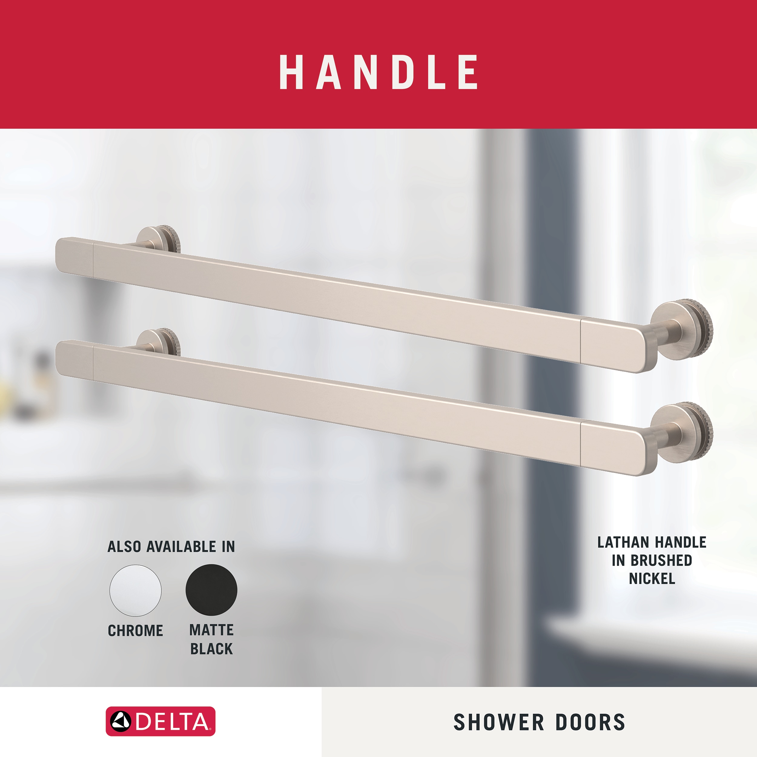 Delta 2-pack Brushed Nickel 20-in Sliding Shower Door Handleset Sdbr018 