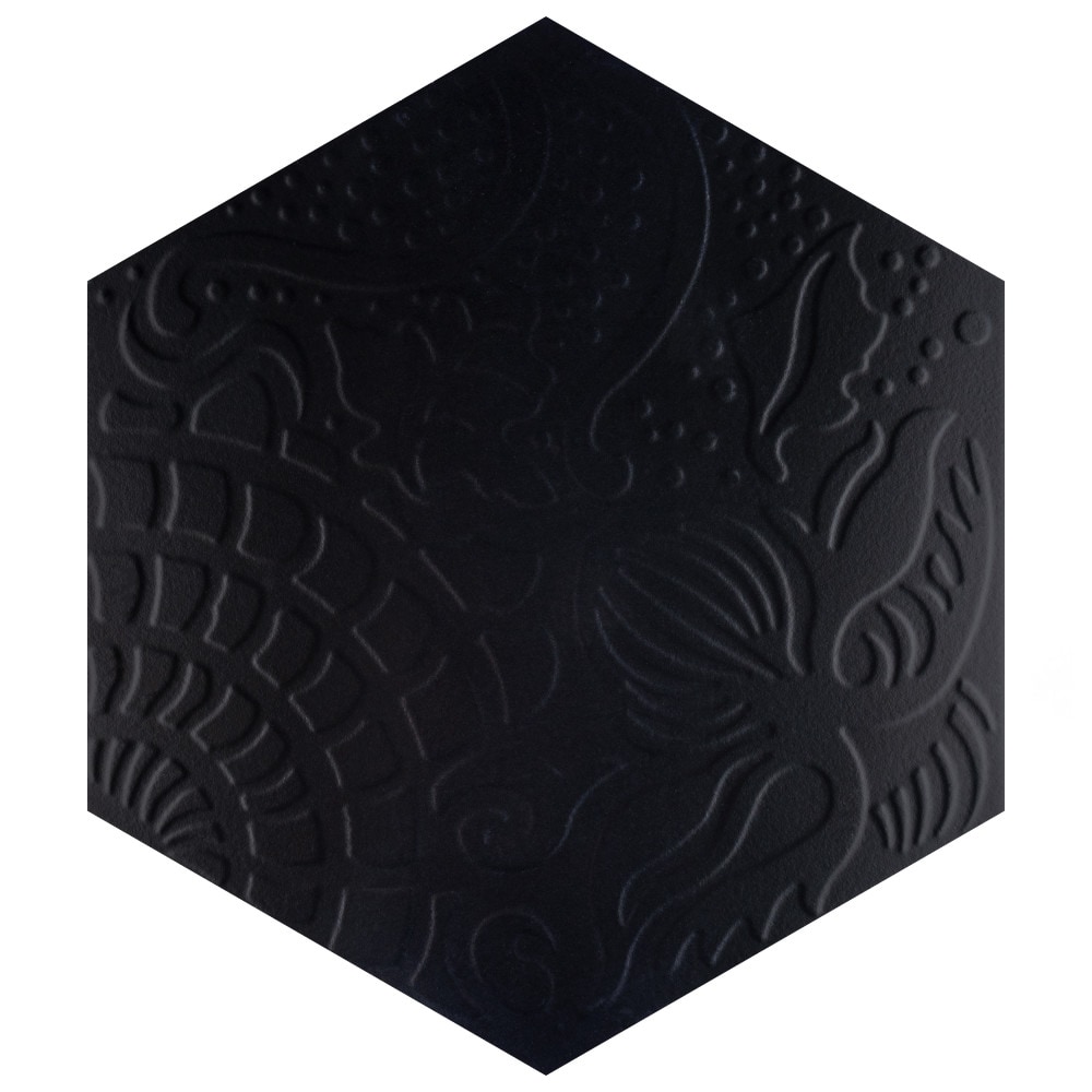 Affinity Tile FCD19GBX Gaudi Grand Hex Black 19-in x 22-in Glazed Porcelain Hexagon Standard Floor and Wall Tile ( 11.0-sq ft Carton )