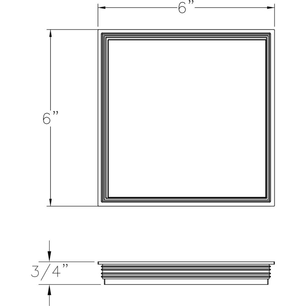 Black Square Glass Cylinder Lens Cover, 6 Inch