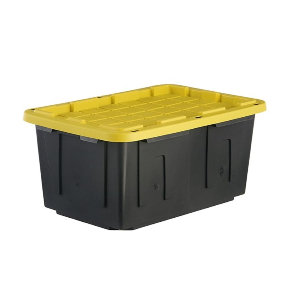 Commander Large 27-Gallons (108-Quart) Black Heavy Duty Tote with Standard Snap Lid | - Project Source 44066