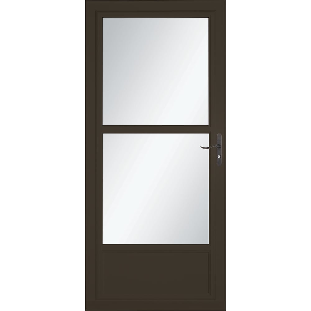Tradewinds Selection 36-in x 81-in Elk Mid-view Retractable Screen Aluminum Storm Door with Aged Bronze Handle in Brown | - LARSON 1460604257