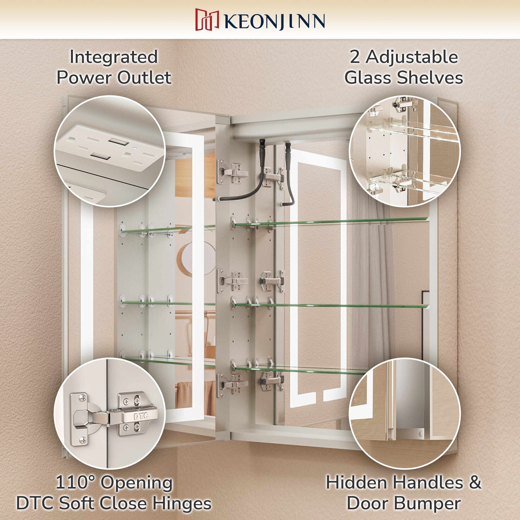 Keonjinn LW-JG-ZG-9161 Bathroom-Medicine-Cabinets - View #9