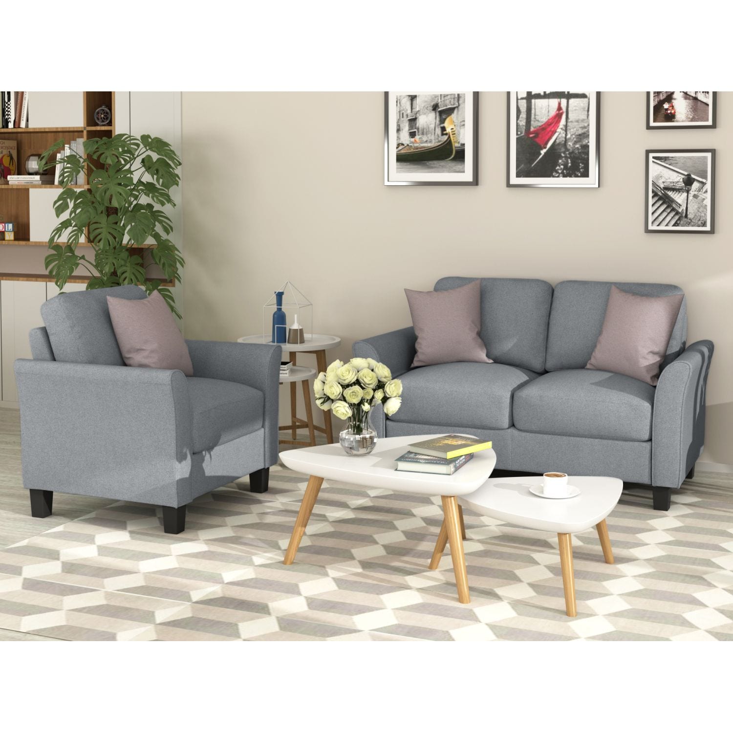 JASMODER LP000013EAA Modern Gray Sofa