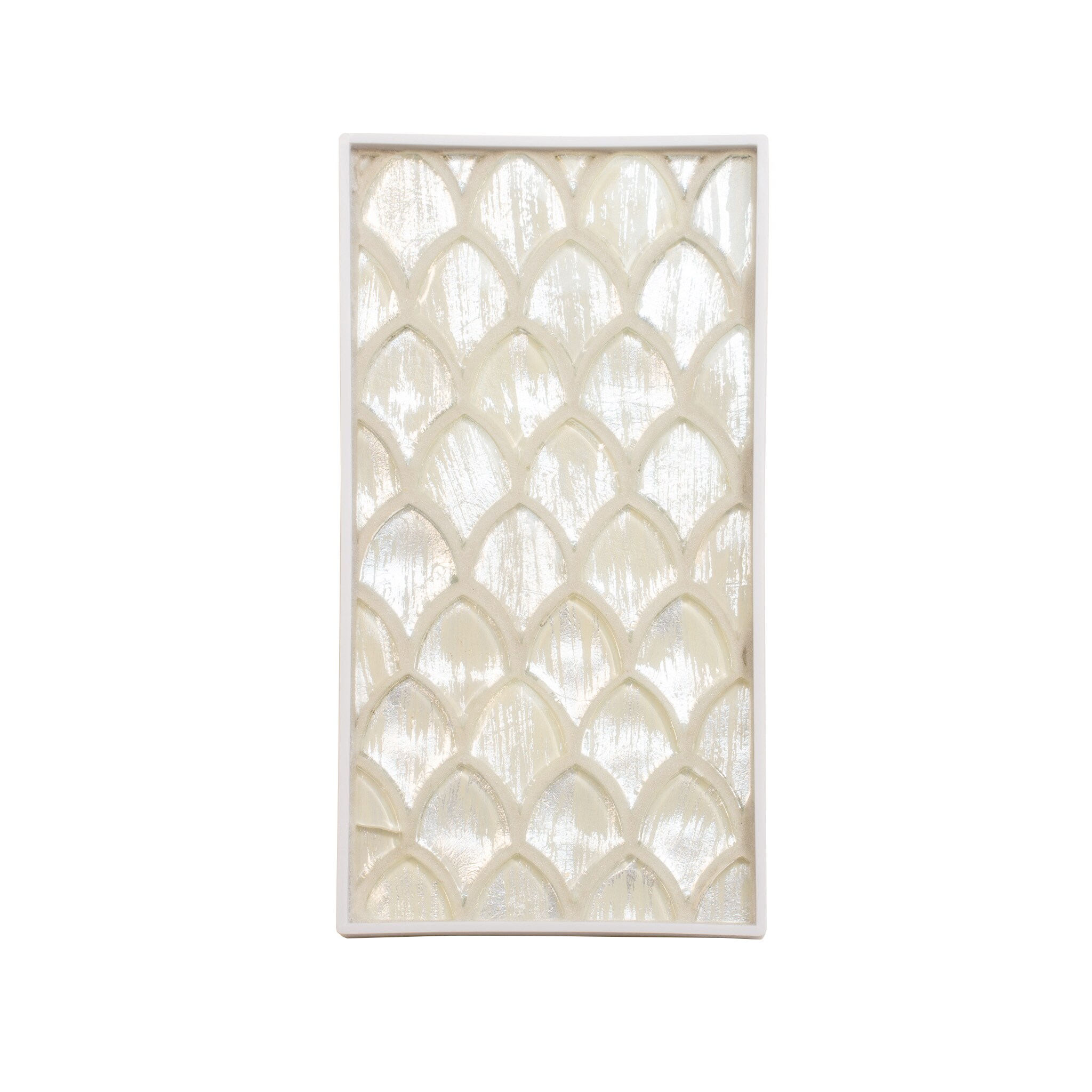 Majeste Silver Glass Fish Scale Mosaic Tile
