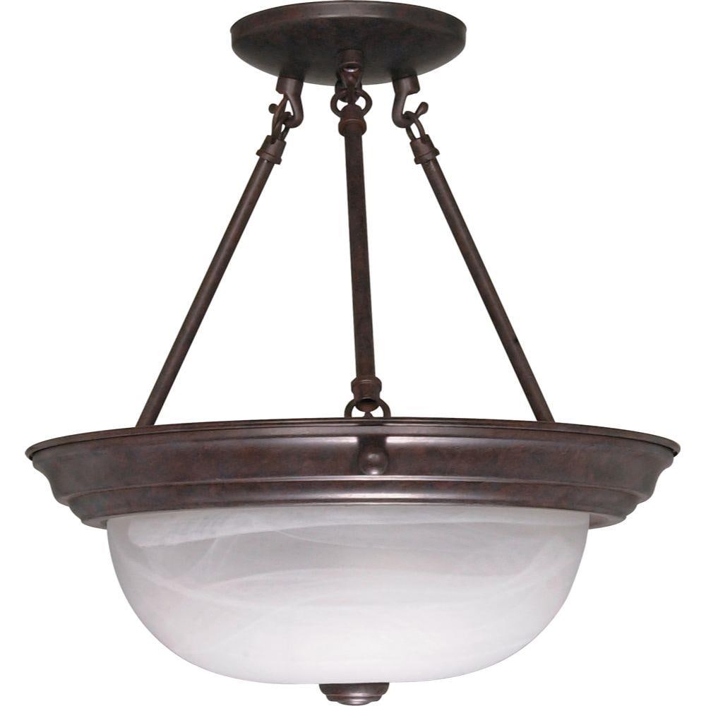  LW-SC528226 2-Light 13.25-in Old Bronze Semi-Flush mount light