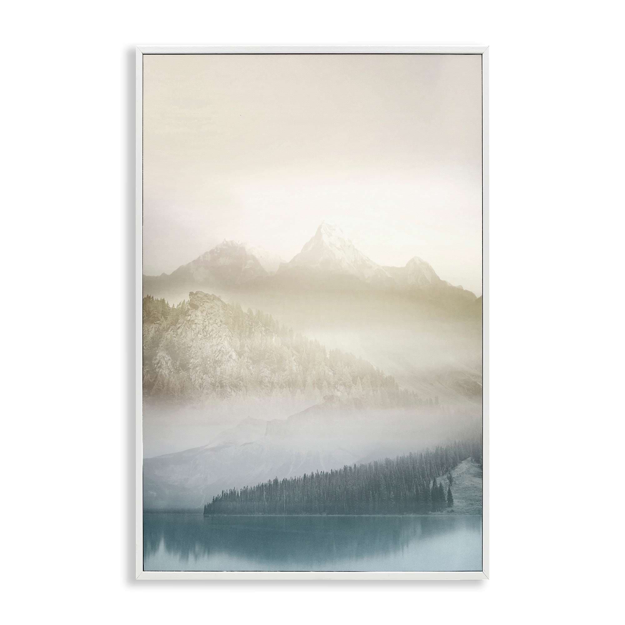 Stupell Industries BU-162-WFR-20X30 Vanilla Mountain Peaks View White Framed Giclee Art By Gemma Bardot 20 x 30