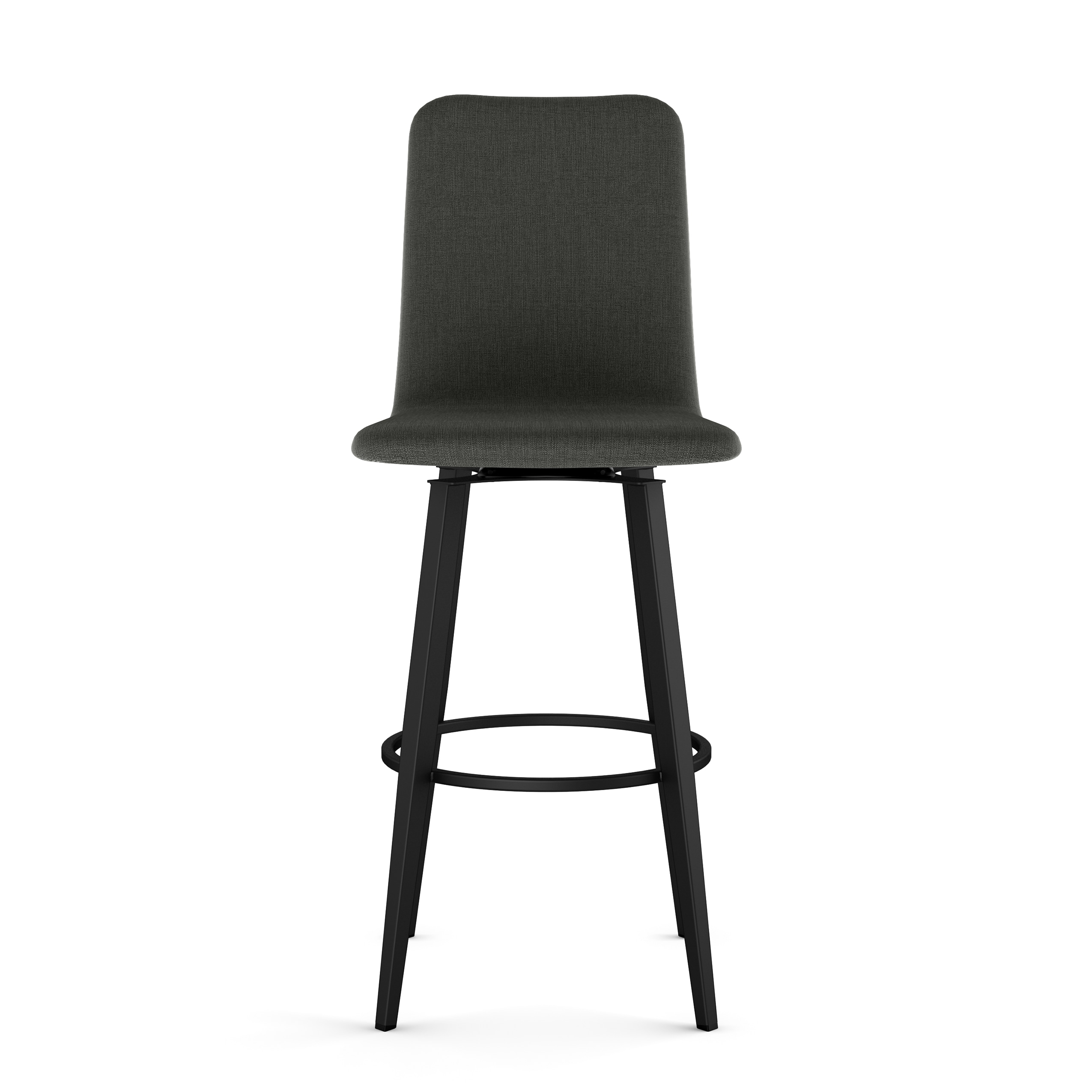 Watson 26" Charcoal Grey Polyester Swivel Counter Stool with Black Metal Frame