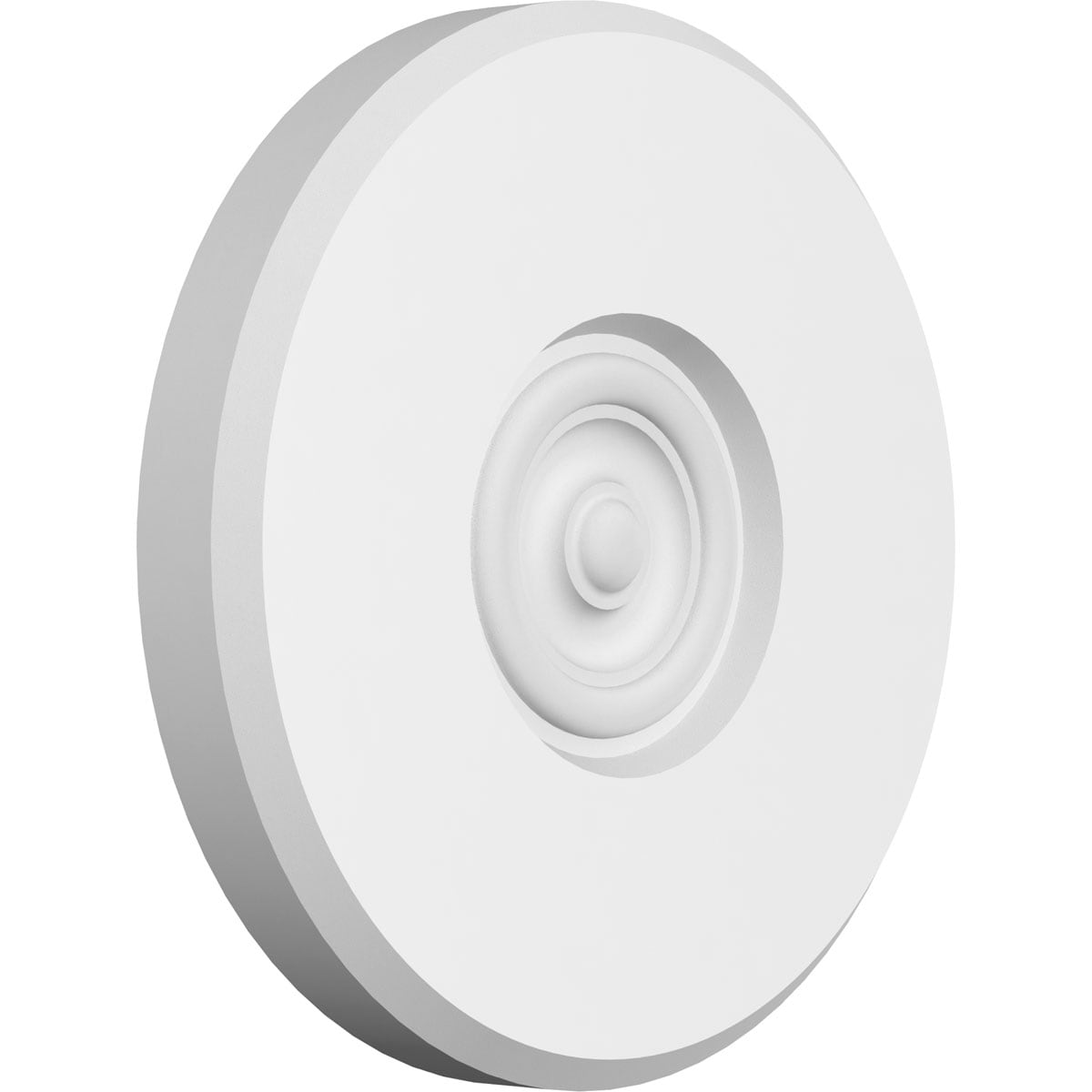 Ekena Millwork ROSP080X080X100GRY03 Standard Grayson Bullseye with Beveled Edge Bullseye 8-in x 8-in Round Unfinished PVC Rosette