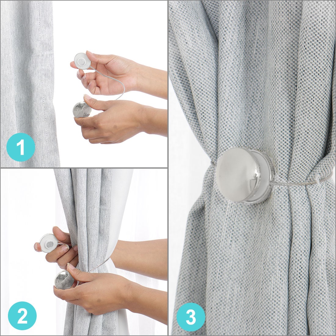 Unique Bargains S25093001UX5413 Curtain-Holdbacks - View #6