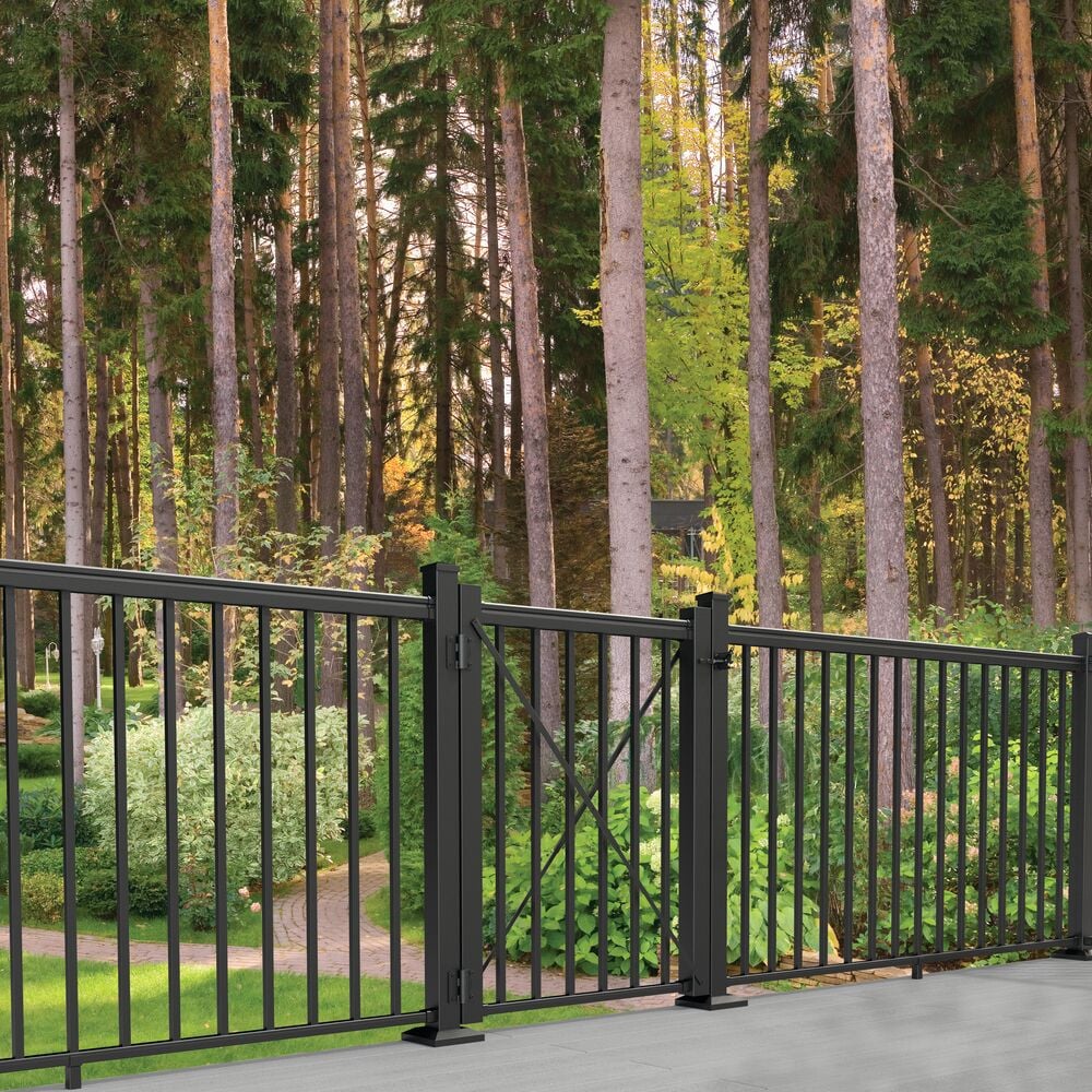 Freedom 49-1/8-in L x 42-in H Matte Bronze Aluminum Deck Railing Gate (Assembly Required)