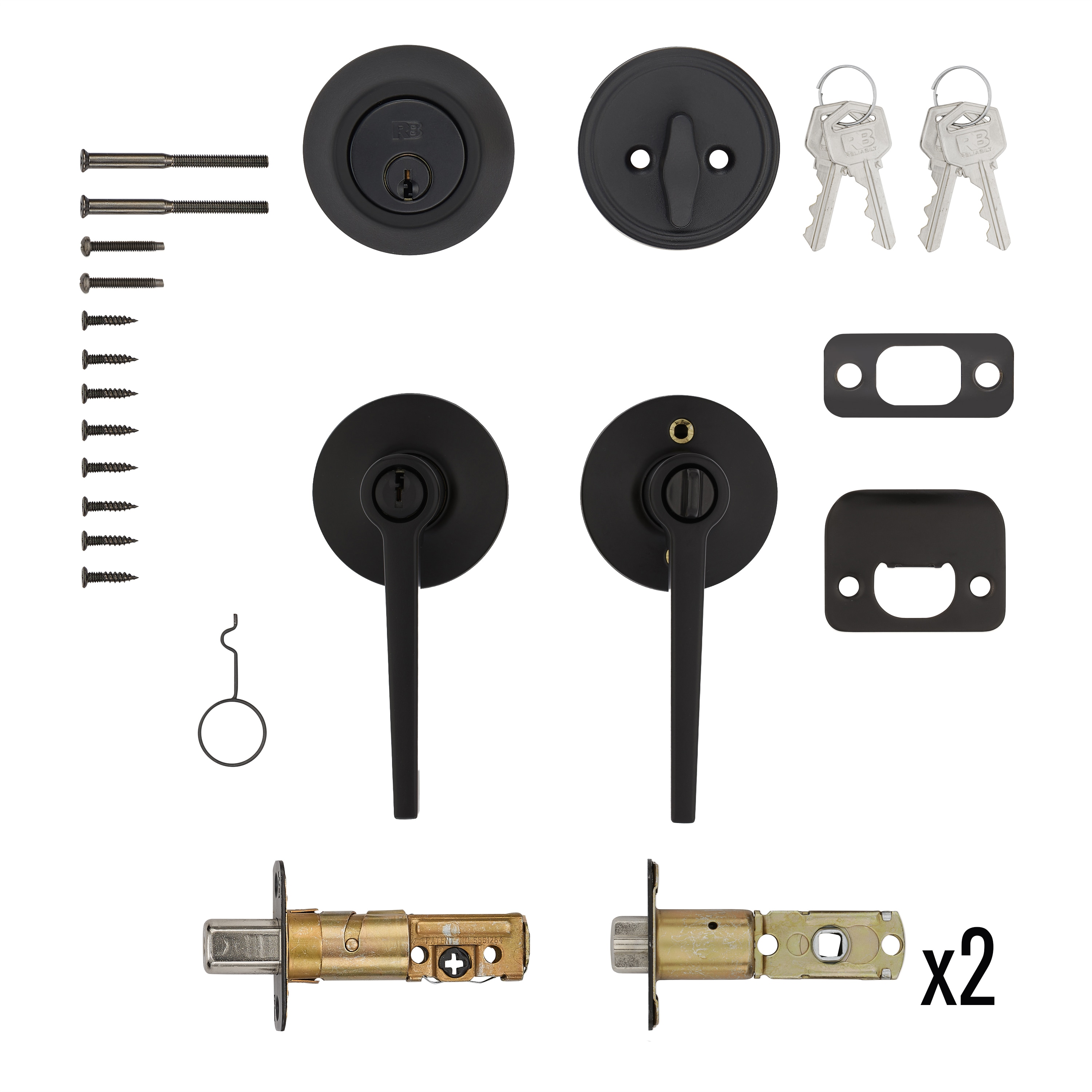 RELIABILT Dallas Matte Black Exterior Single-Cylinder Deadbolt and