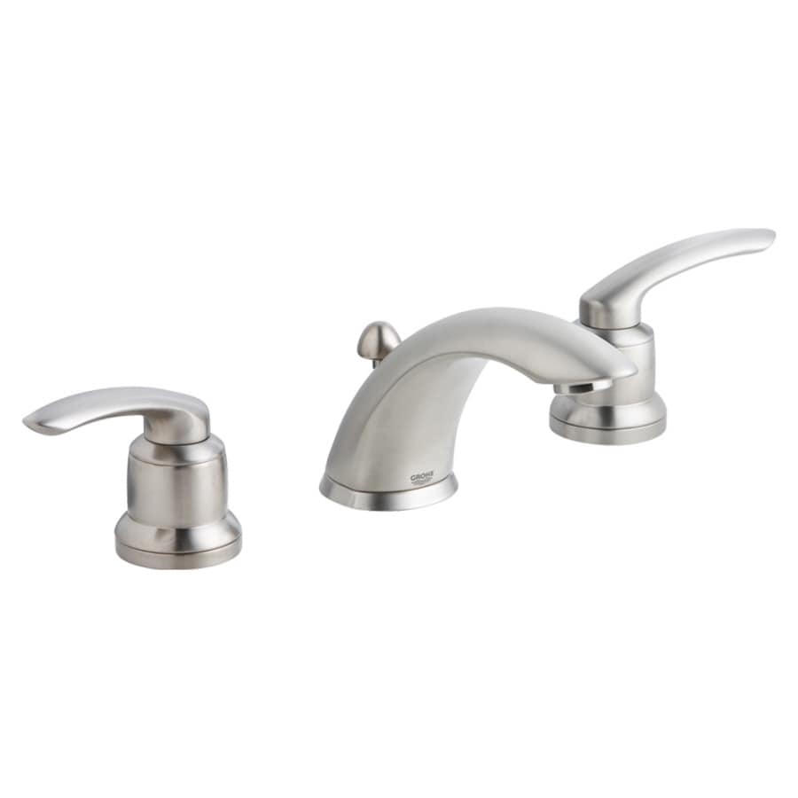 GROHE K20892-18085-EN0 Talia Brushed Nickel Widespread 2-Handle WaterSense Bathroom Sink Faucet with Drain