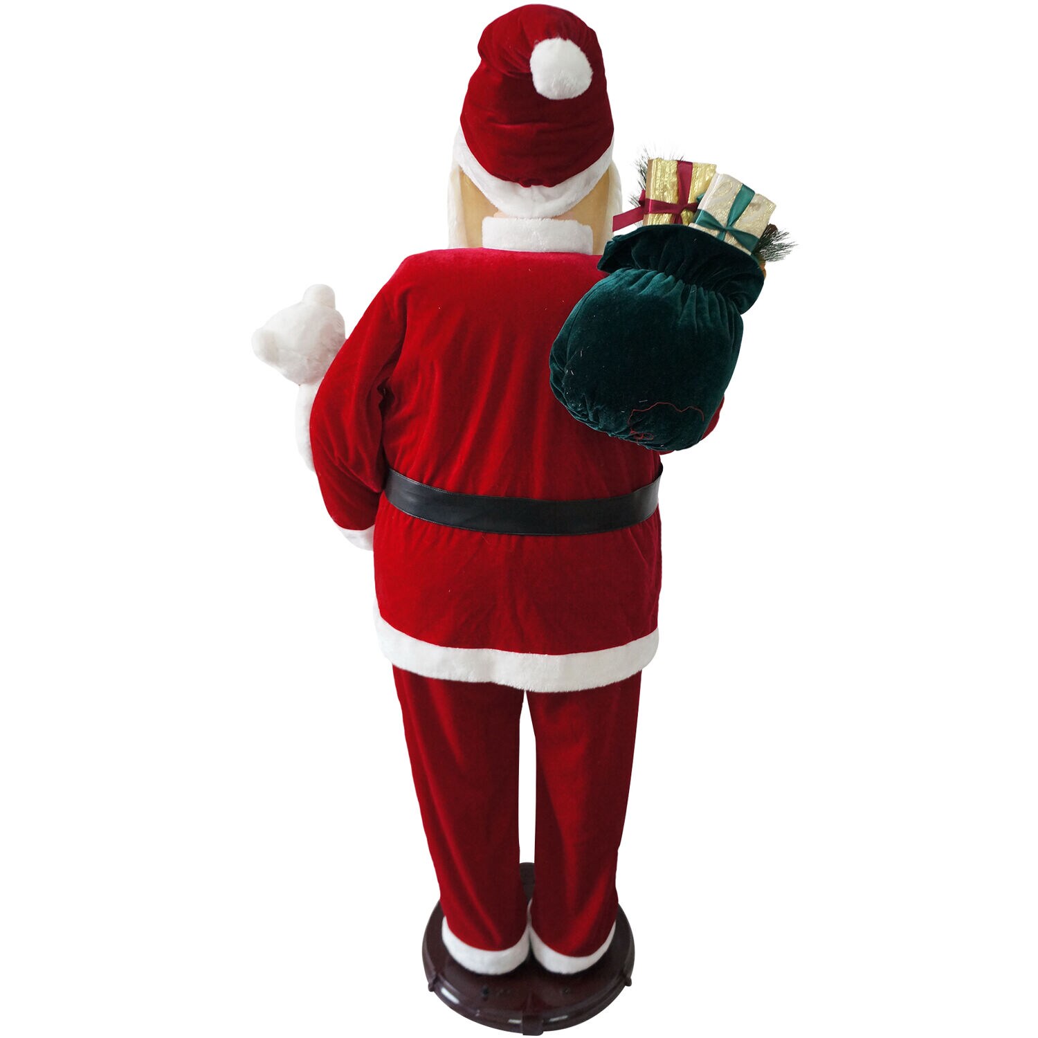 Life-Size Red Velvet Dancing Santa with Teddy Bear