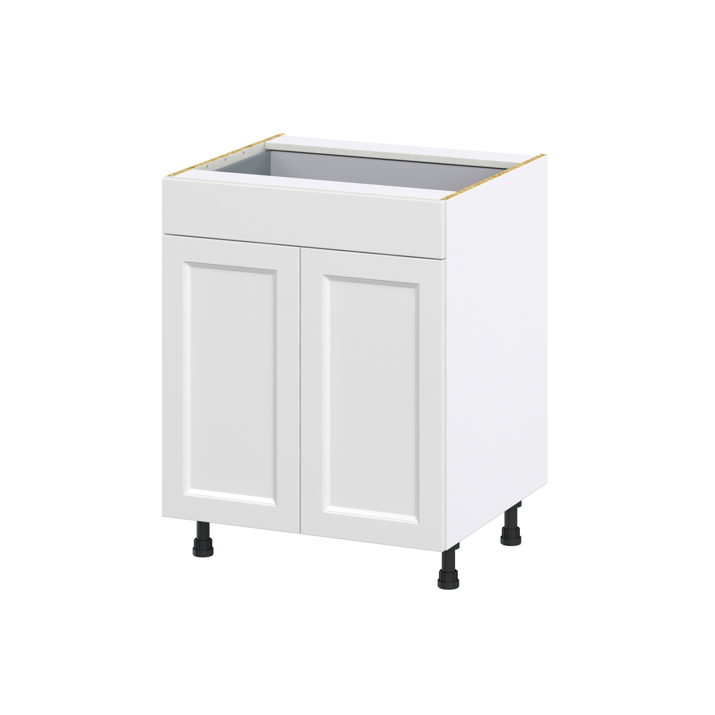 Hugo&Borg Riviera 27-in W x 34.5-in H x 24-in D Bright White 2-Drawers Base Fully Assembled Cabinet (Recessed Panel Shaker Style)