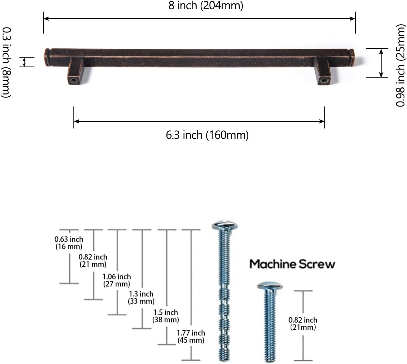 Miaokesen 1814AGT-160 Cabinet-Pulls - View #2