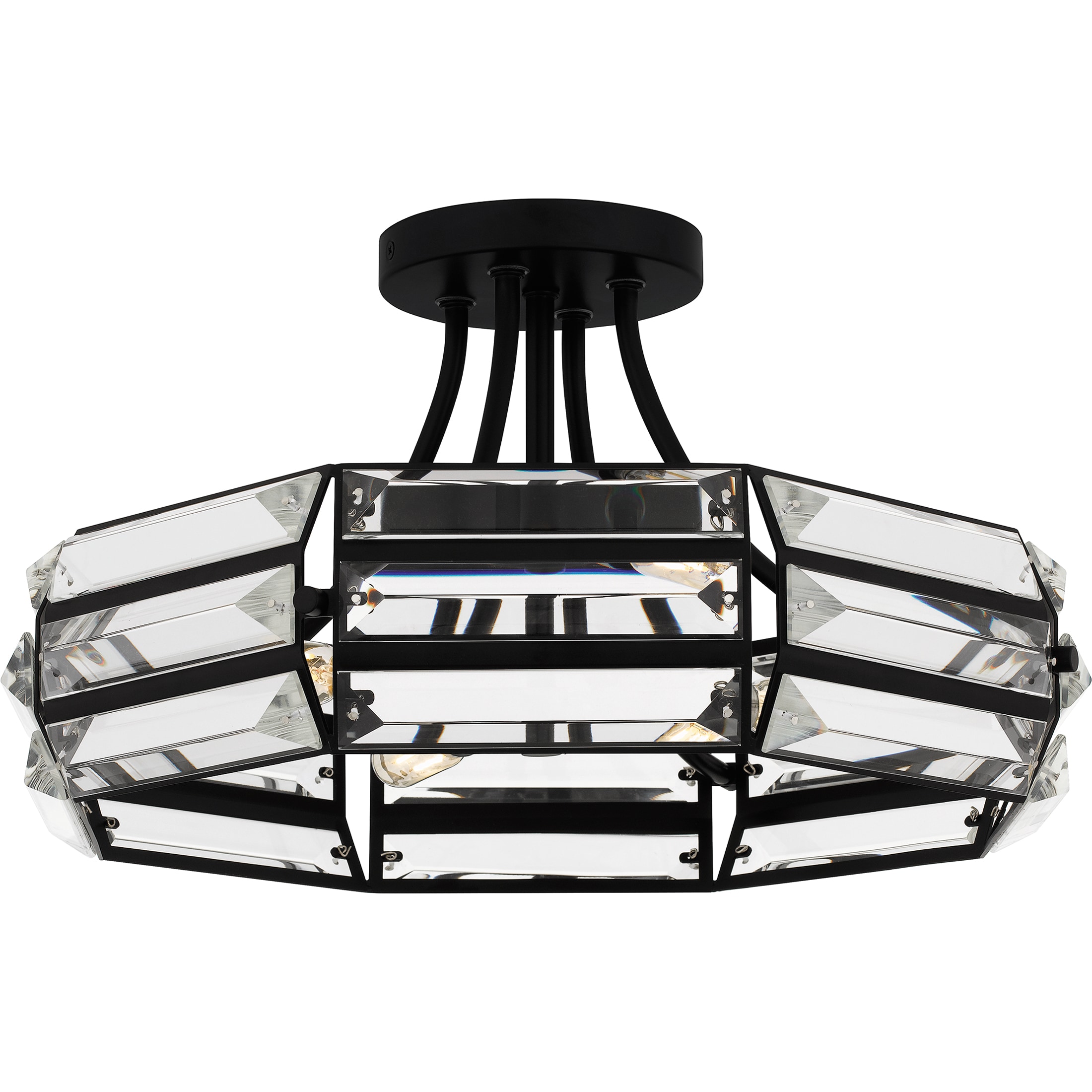 BELLA　52417 Quoizel Harbor 12.91-in Matte black Indoor 2 -Light Flush Mount