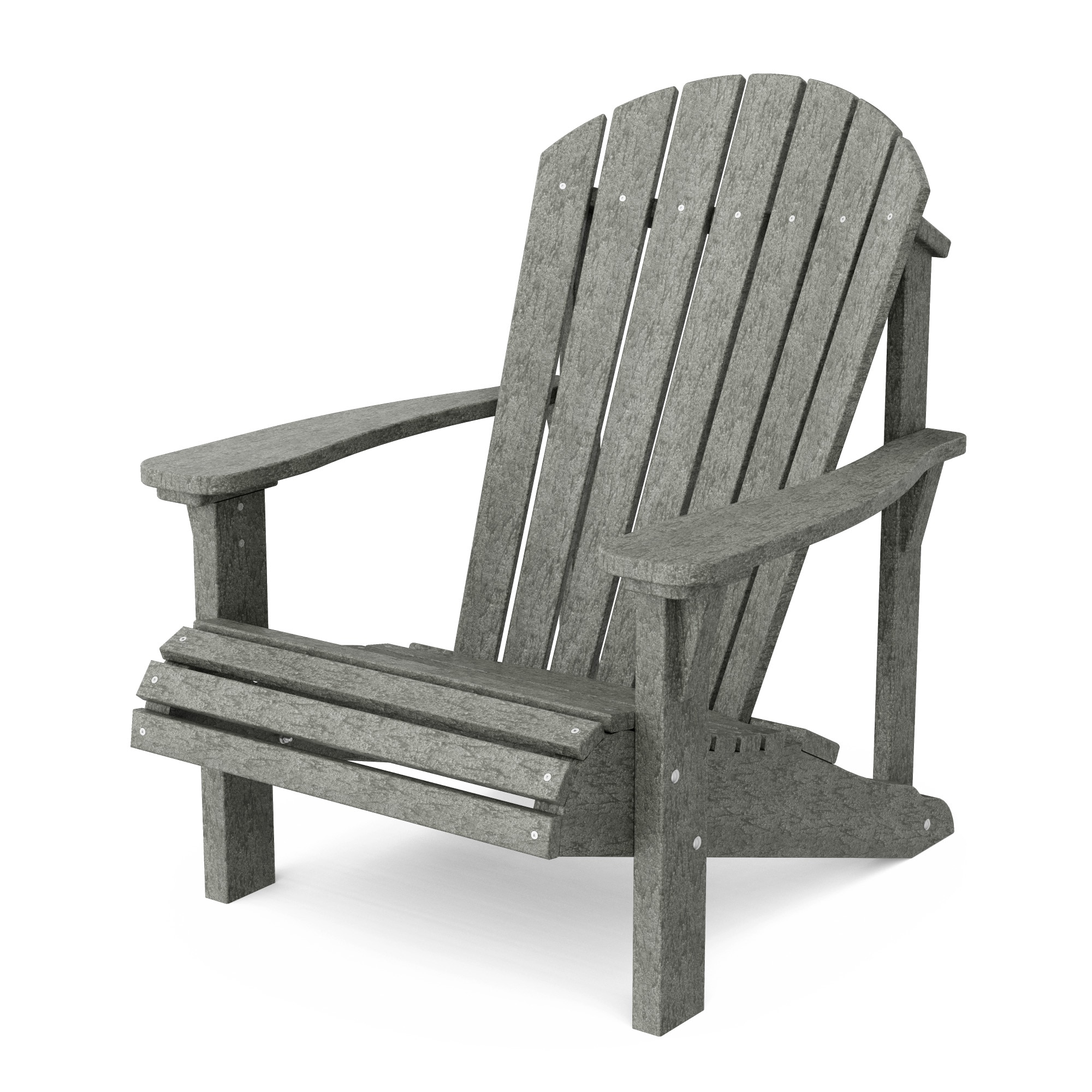 Wildridge LCC-111-DG Heritage Sunrise Dark Gray HDPE Frame Stationary Adirondack Chair with Slat Seat