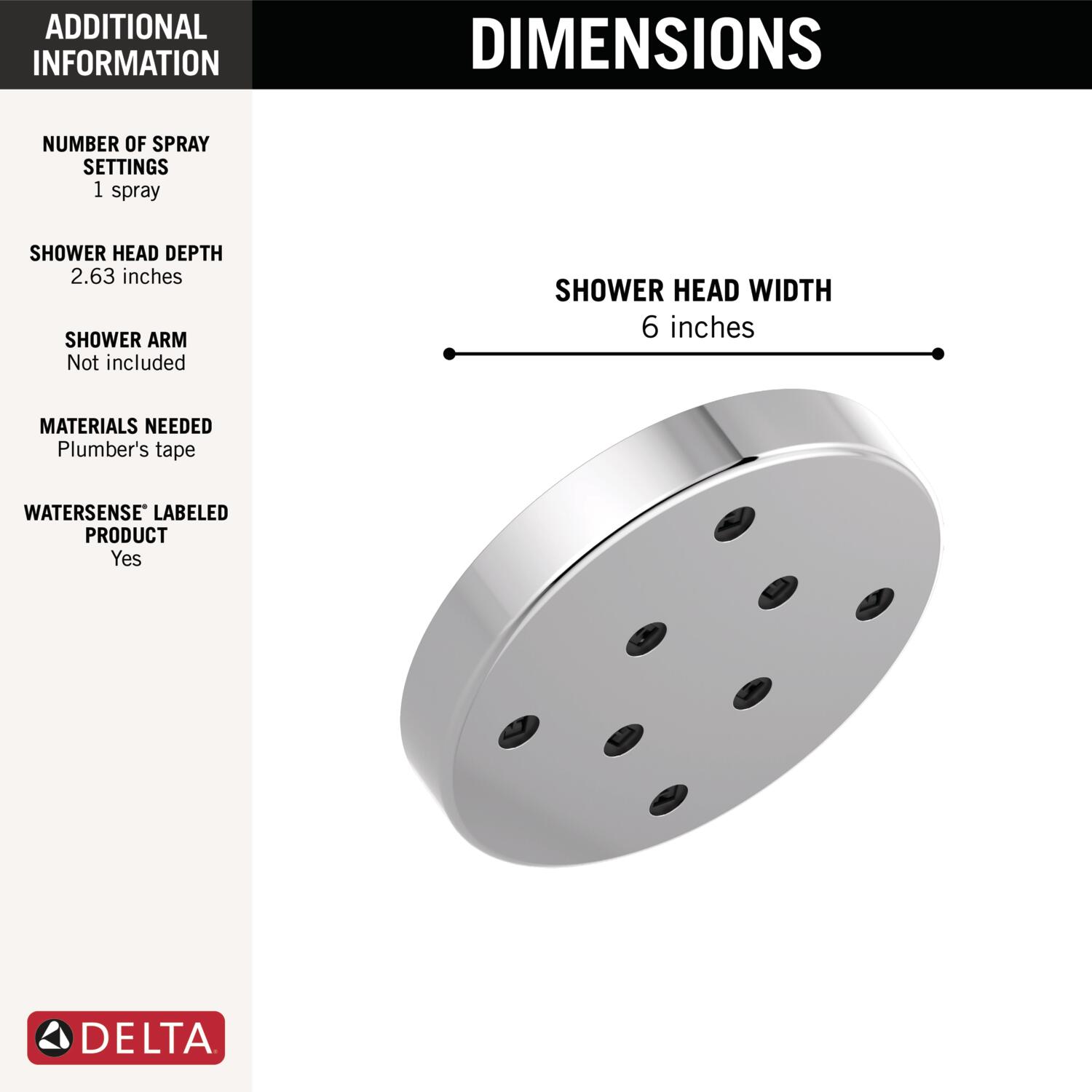Delta 52175-PR Fixed-Showerhead - View #2