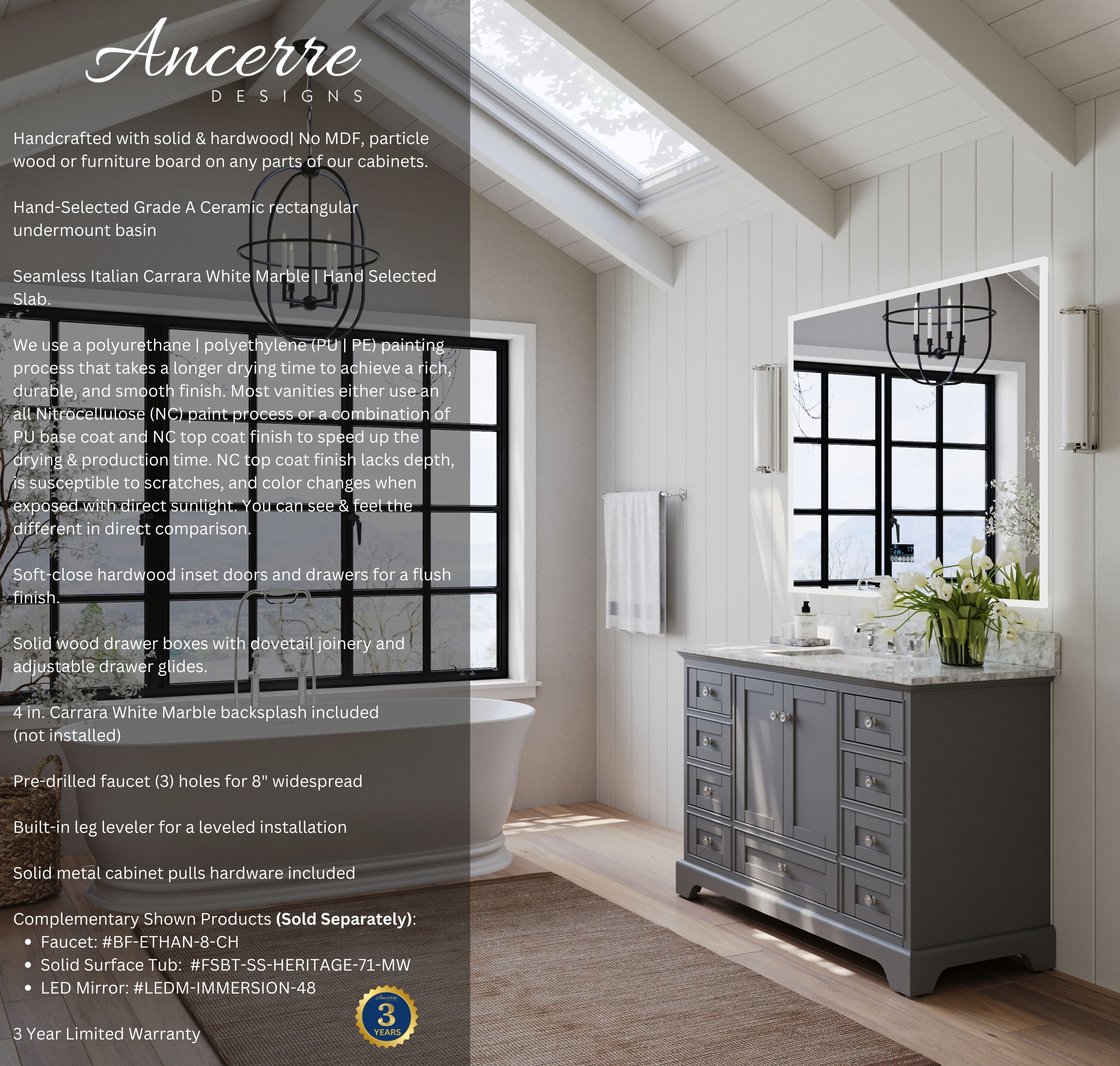 Ancerre Designs VTS-AUDREY-48-SG-CW Bath-Vanity-Combo - View #2
