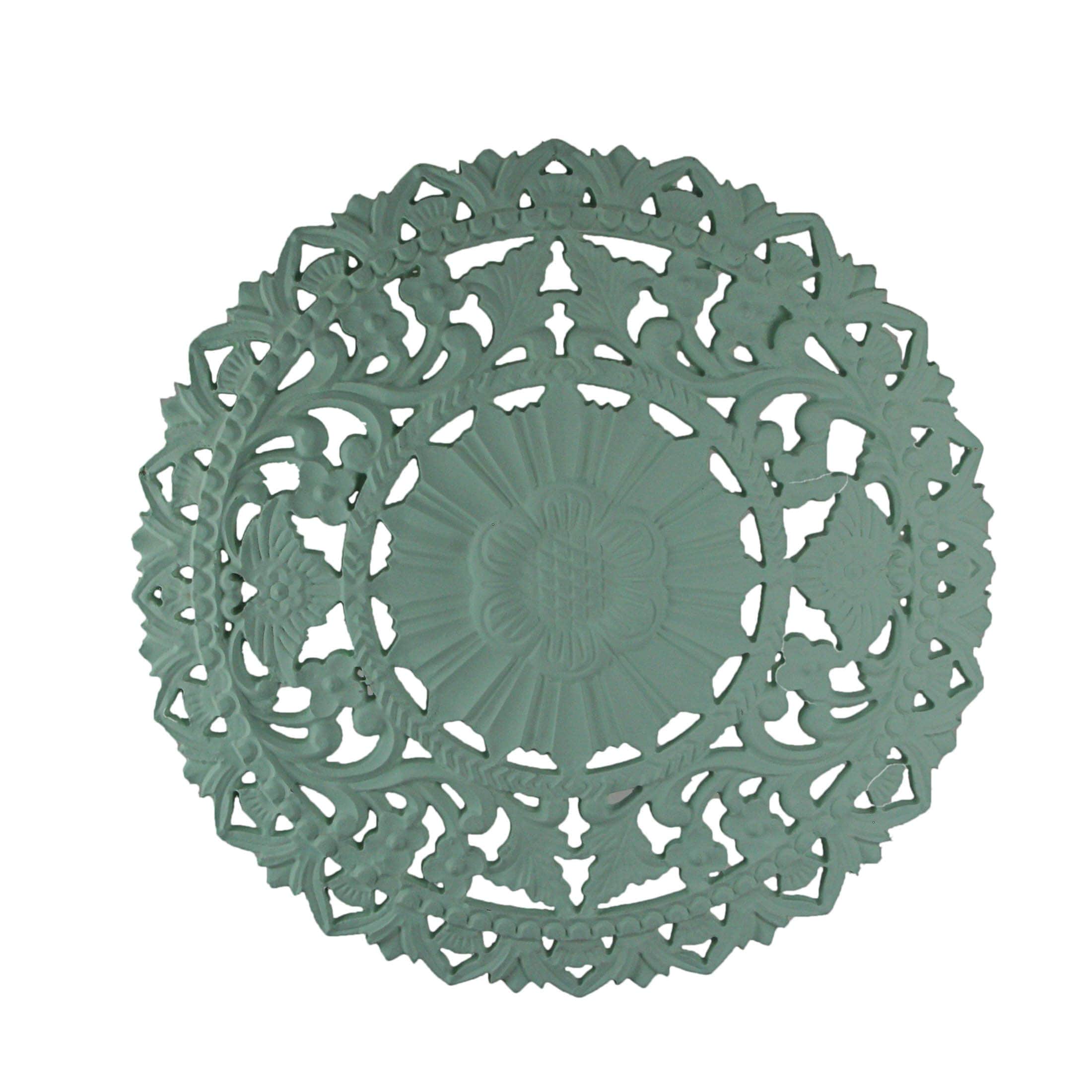 Fancy That Gift & Decor FT-EDY77379-MNT 24 Inch Mint MDF Filigree Wall Art Home Decor Sculpture Decorative Floral Plaque