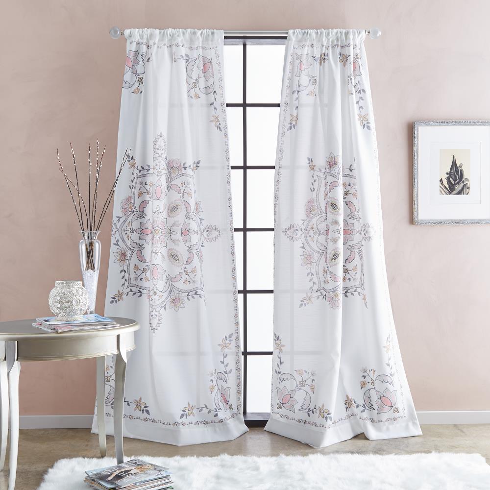 CHF 1D83070GBH 84-in Blush Light Filtering Rod Pocket Single Curtain Panel