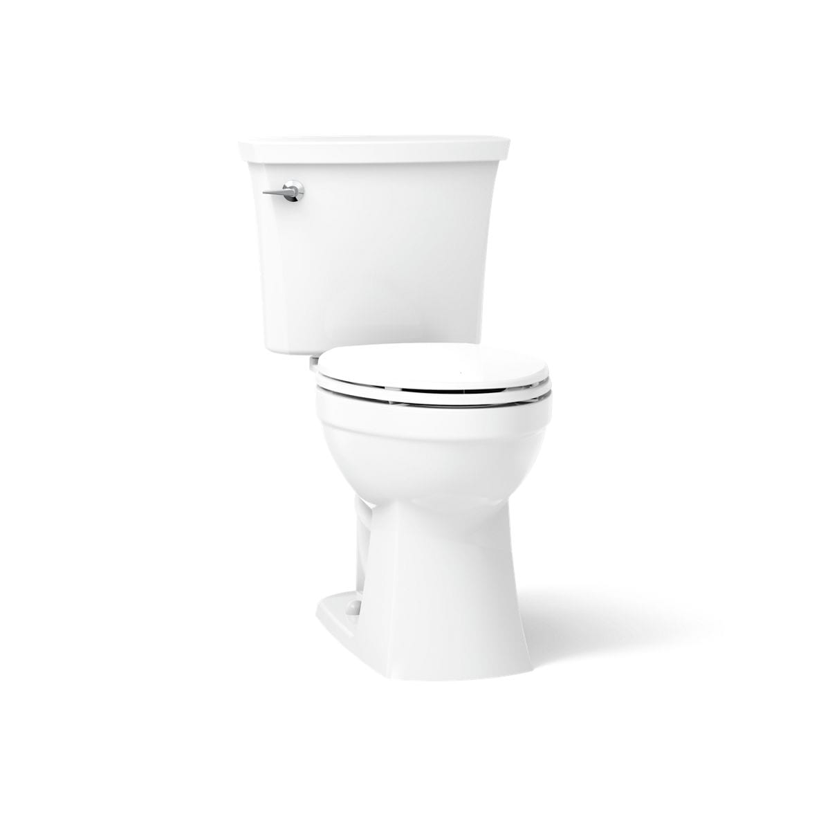 Elliston White Elongated Chair height 12-in Rough-In WaterSense 1.28 GPF Single Slow Close Feature 2-piece Toilet