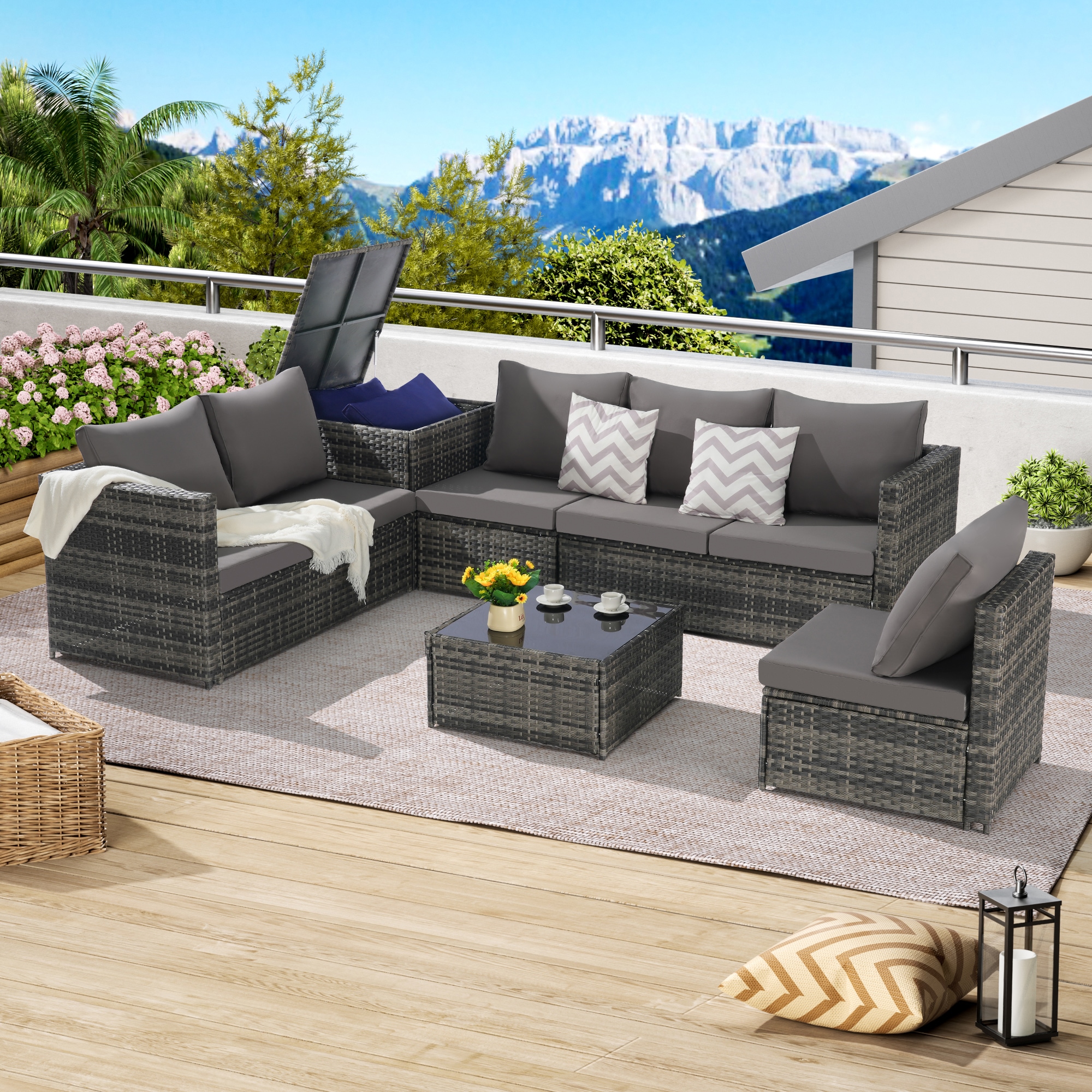 SINOFURN SYB670033GY Patio-Sofas-Daybeds - View #2