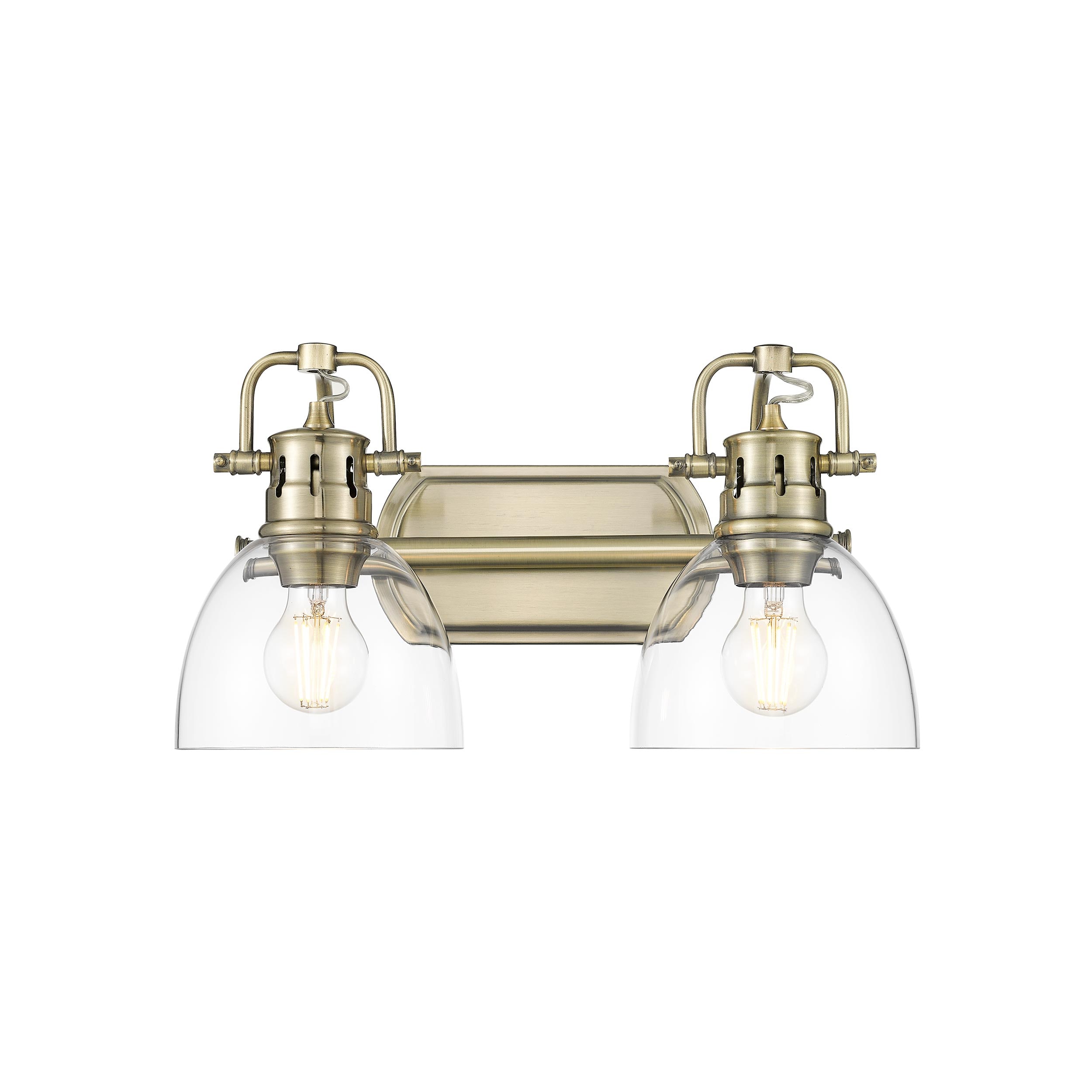 Golden Lighting 3602-BA2 AB-CLR Duncan 8.25-in 2 -Light Gold Transitional Vanity light