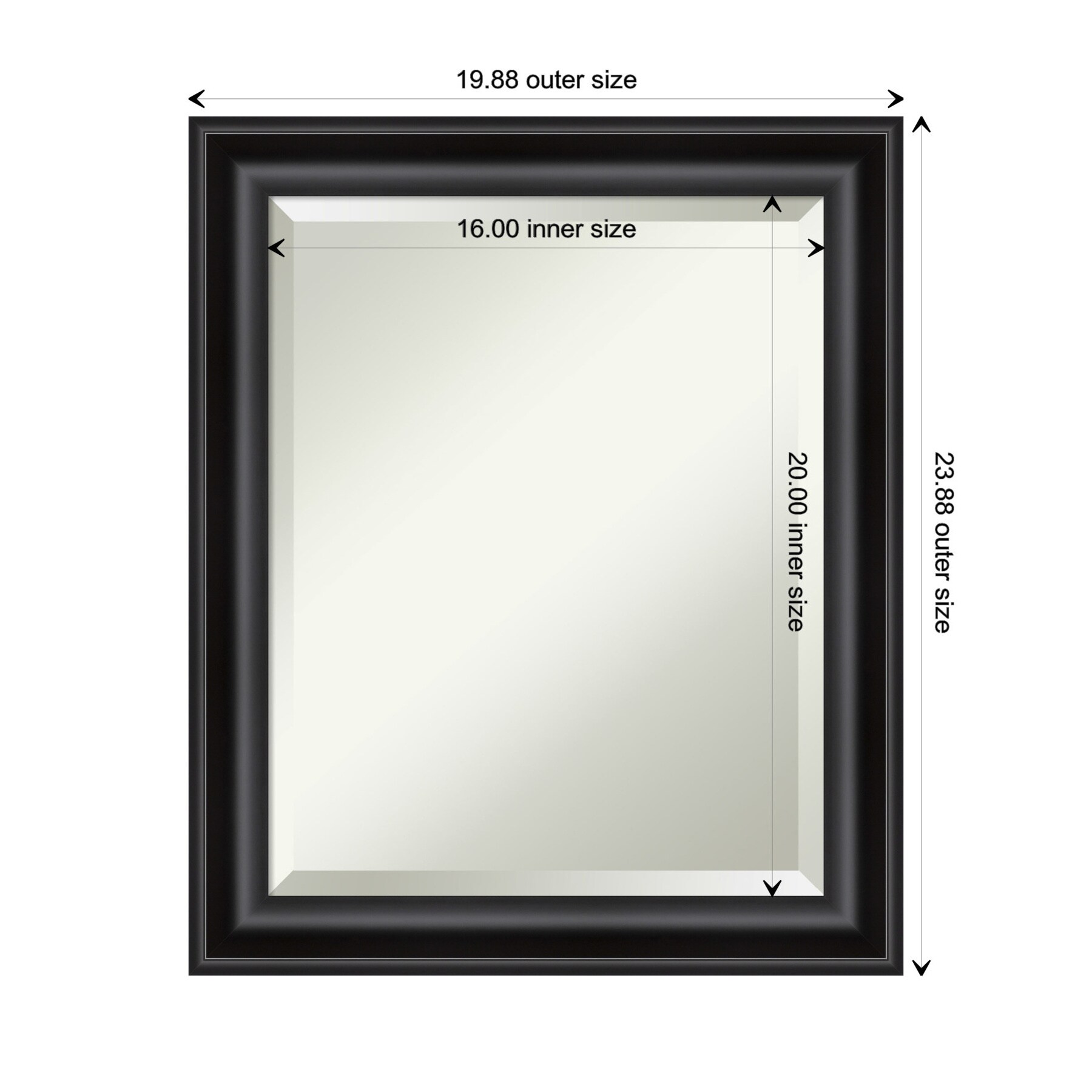 Grand Black Narrow Framed Rectangular Wall Mirror
