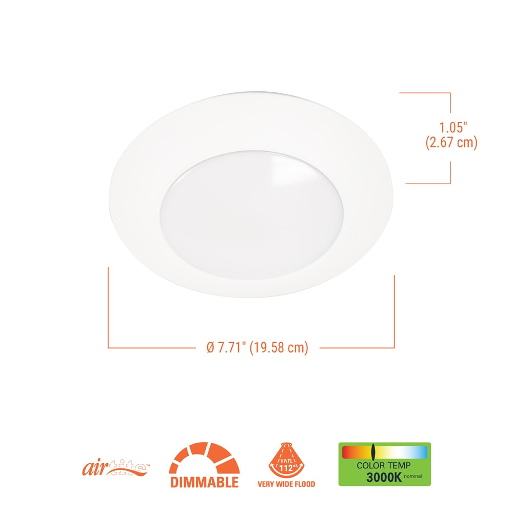 HALO HLCE Series White 6-in 940-Lumen Warm White Round Dimmable LED ...