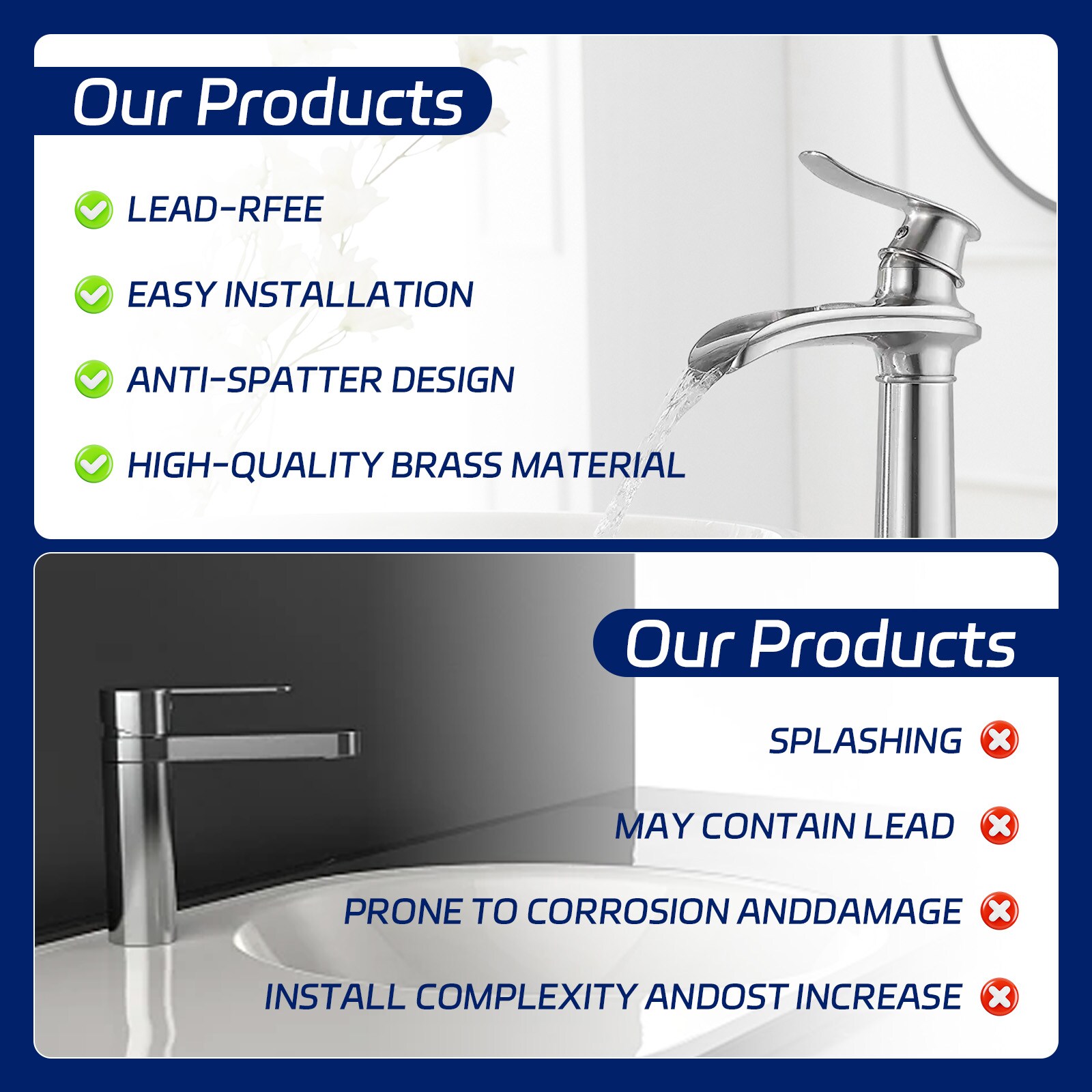 Brushed Nickel Tall Single Handle Vessel Sink Faucet