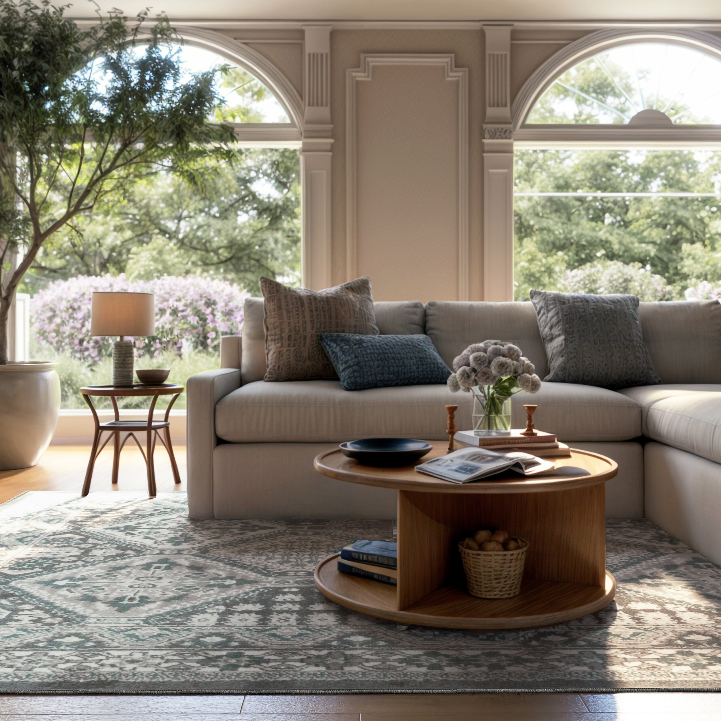 nuLOOM 200OWMN04D-26010 Becca Traditional Tiled 2ft. 6in. x 10ft. Charcoal Area Rug