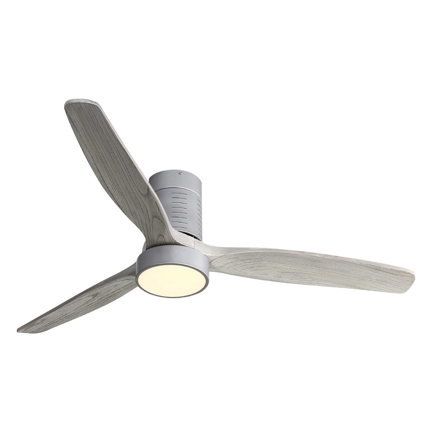 Blisstyle 52-in Silver with Modern Wooden Solid Wood Blades Ceiling Fan ...