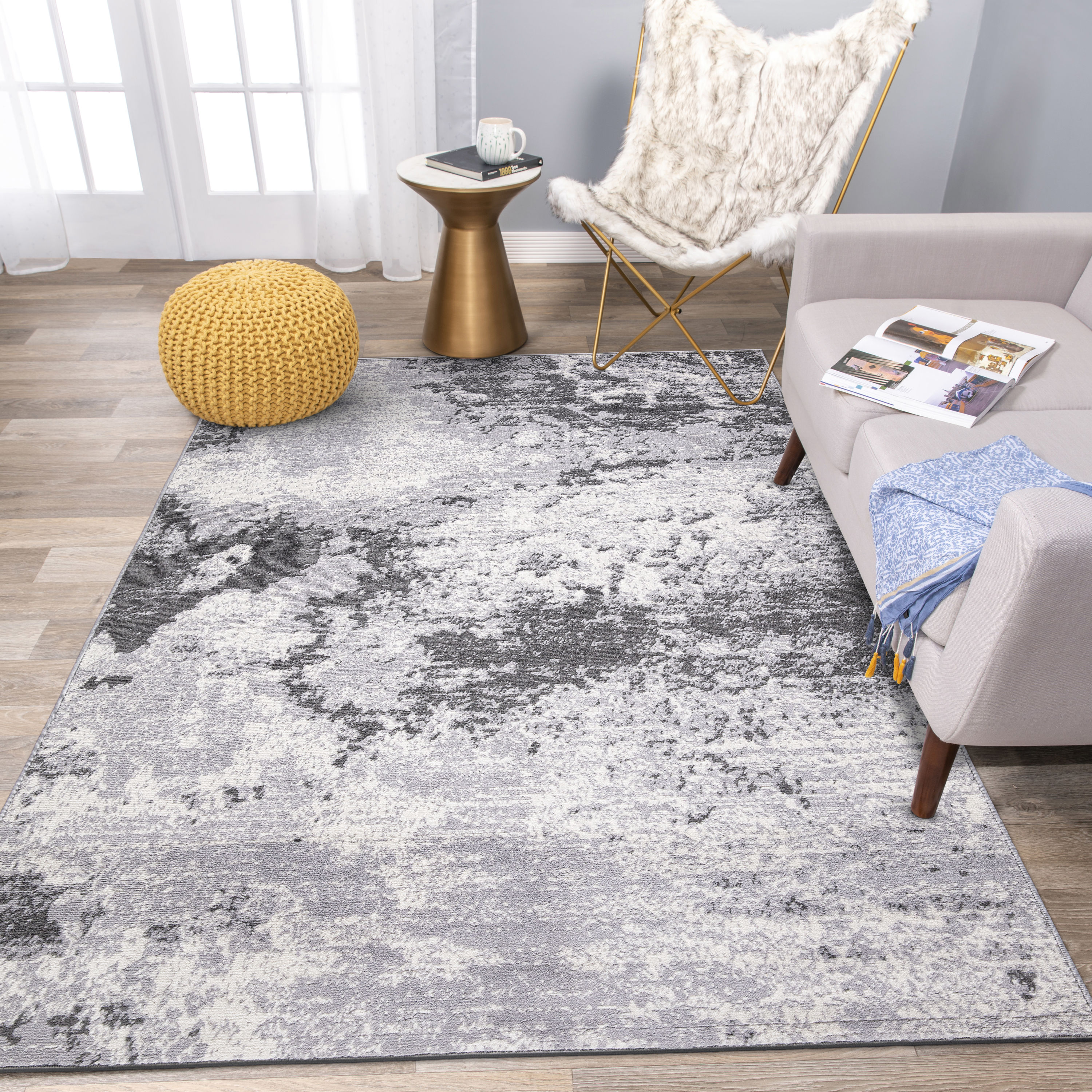 World Rug Gallery 6004GRAY8X10 Fresno 8 X 10 (ft) Gray Indoor Abstract Bohemian/Eclectic Area Rug