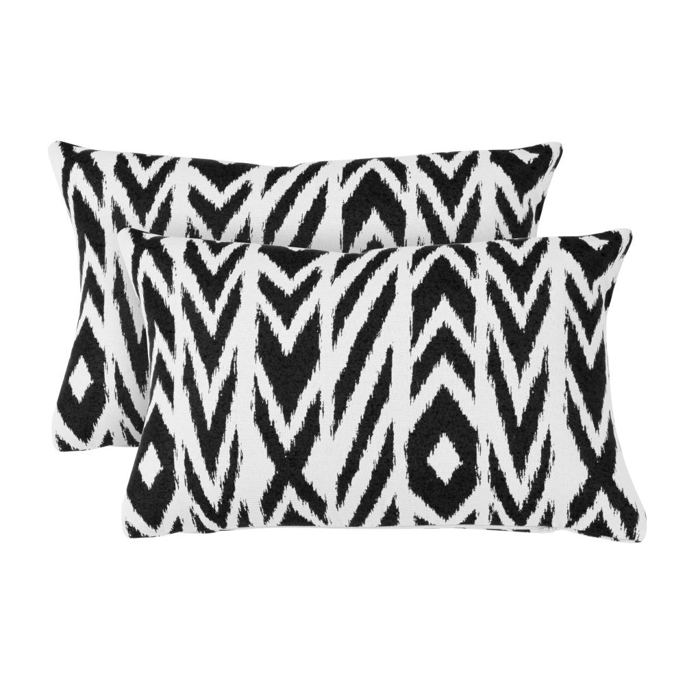 Astella KT2-TP12-FA41 Pacifica 2-Pack Ikat Fire Island Charcoal Rectangular Lumbar Pillow