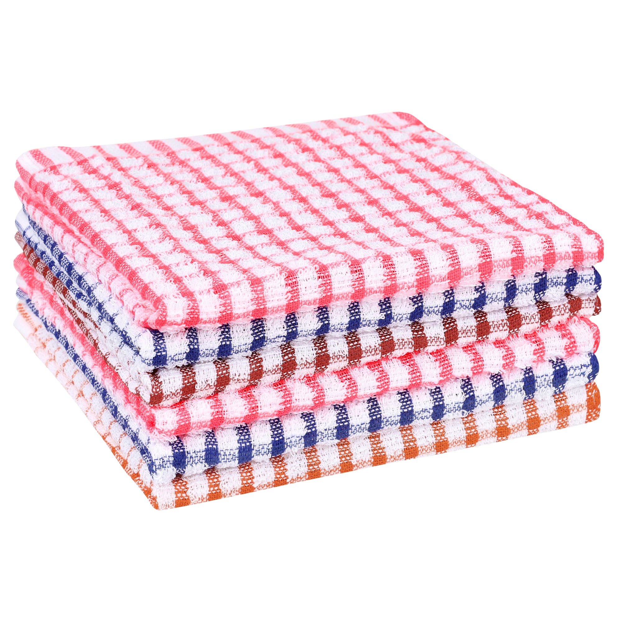 Unique Bargains Checked Kitchen Tea Towels Plaid Washable Dish Cloth 11Inch x 16Inch 6 Pack Multicolor